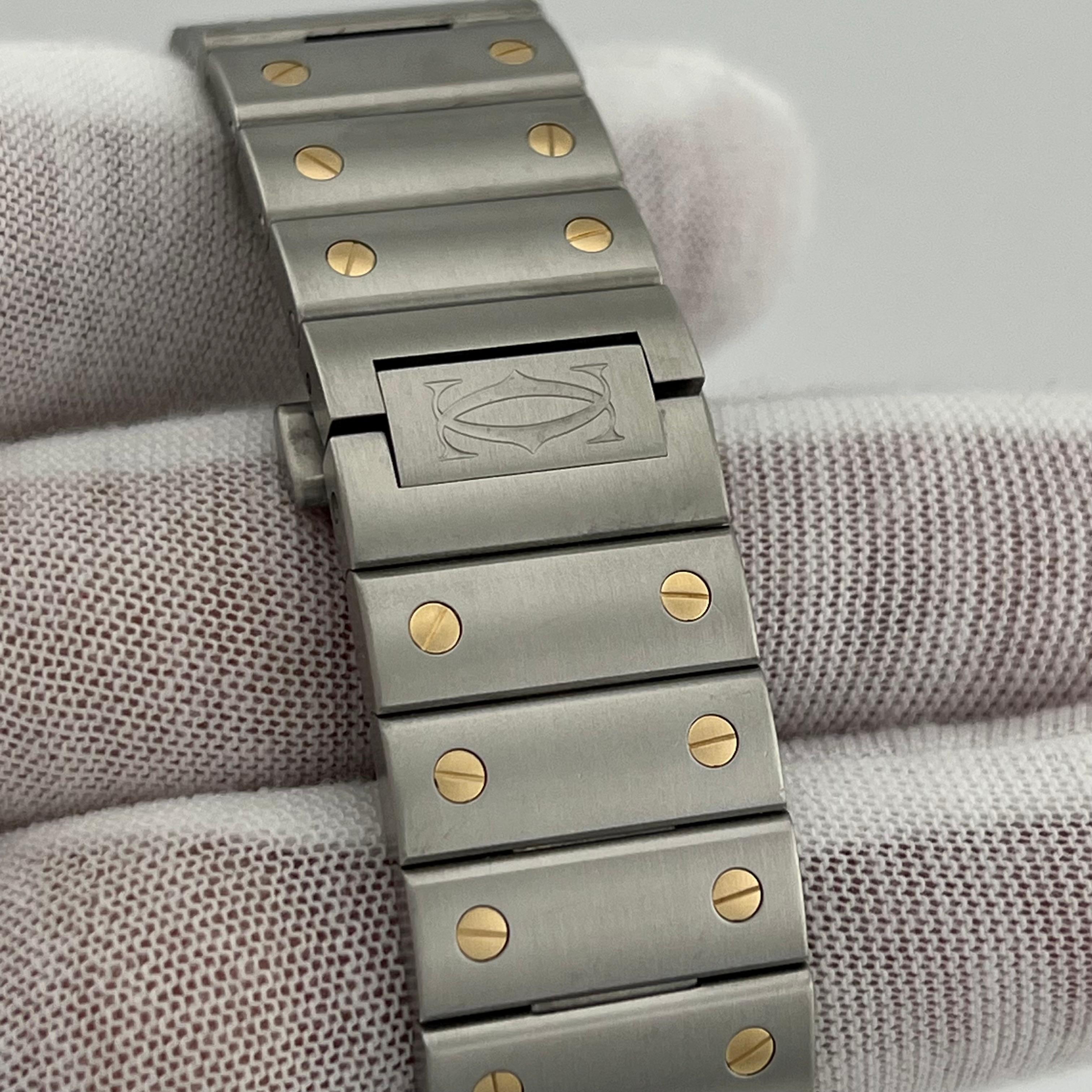 Cartier Santos Large W2SA0009 Ref 4072 18K Yellow Gold Steel Box Paper 4