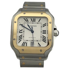 Cartier Santos Large W2SA0009 Ref 4072 18K Yellow Gold Steel Box Paper