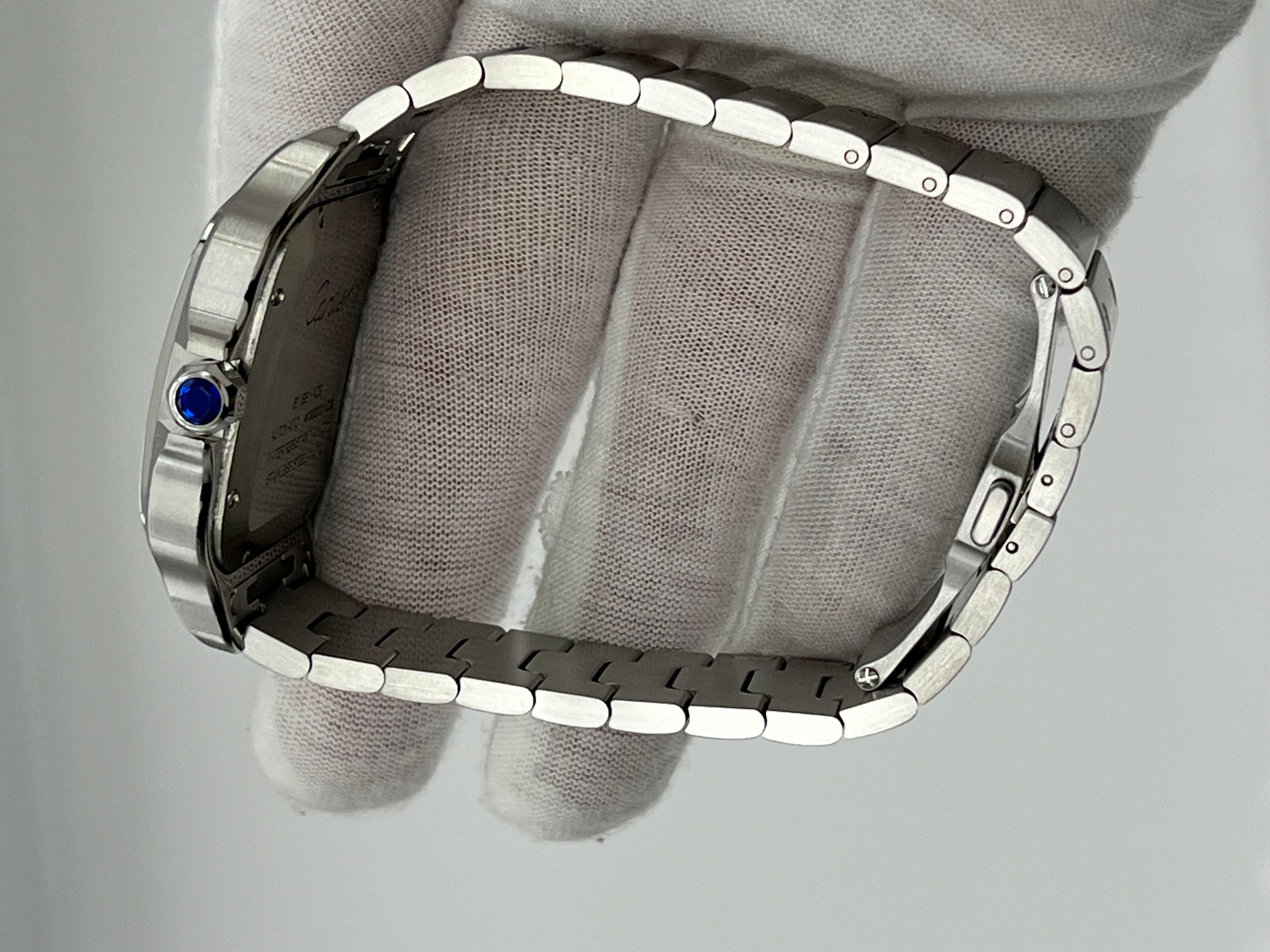 Cartier Santos Large WSSA0030 4072 Blue Dial Stainless Steel Box Paper 2022 1