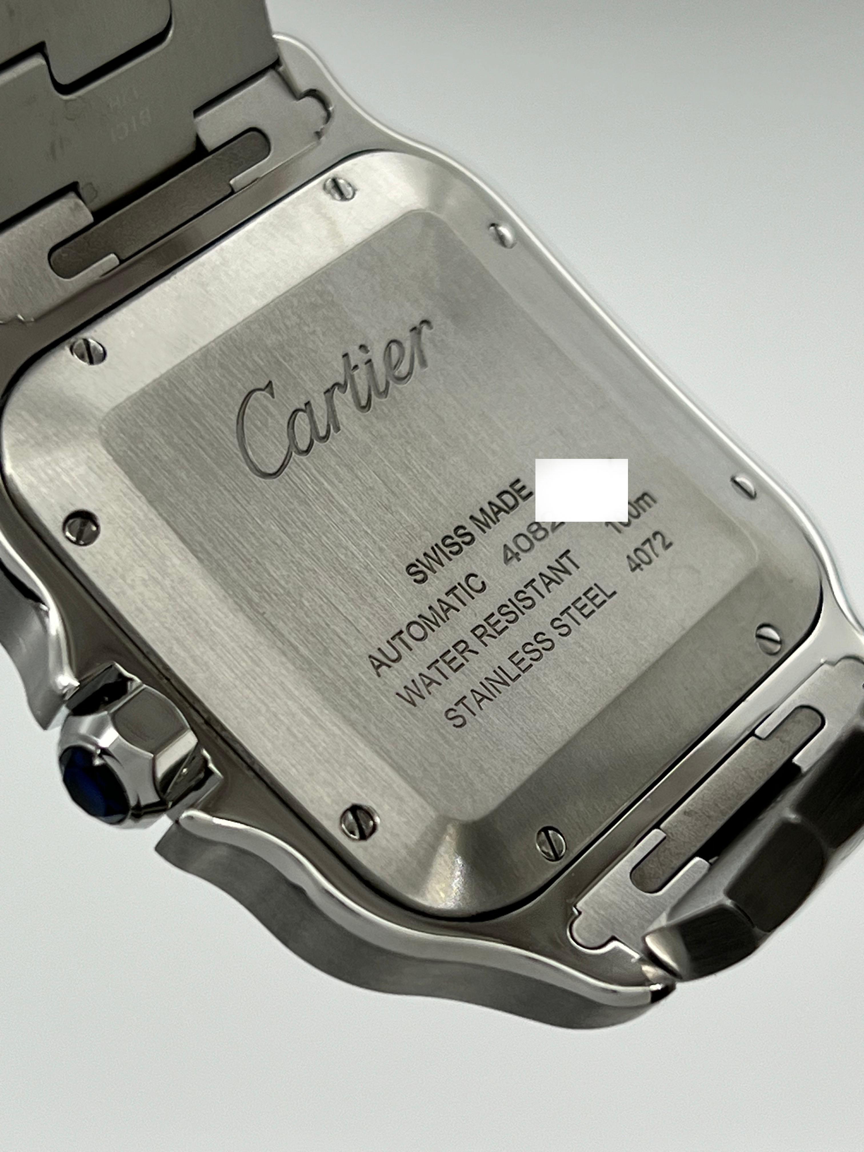 Cartier Santos Large WSSA0030 4072 Blue Dial Stainless Steel Box Paper 2022 4