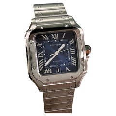 Cartier Santos Large WSSA0030 4072 Blue Dial Stainless Steel Box Paper 2022