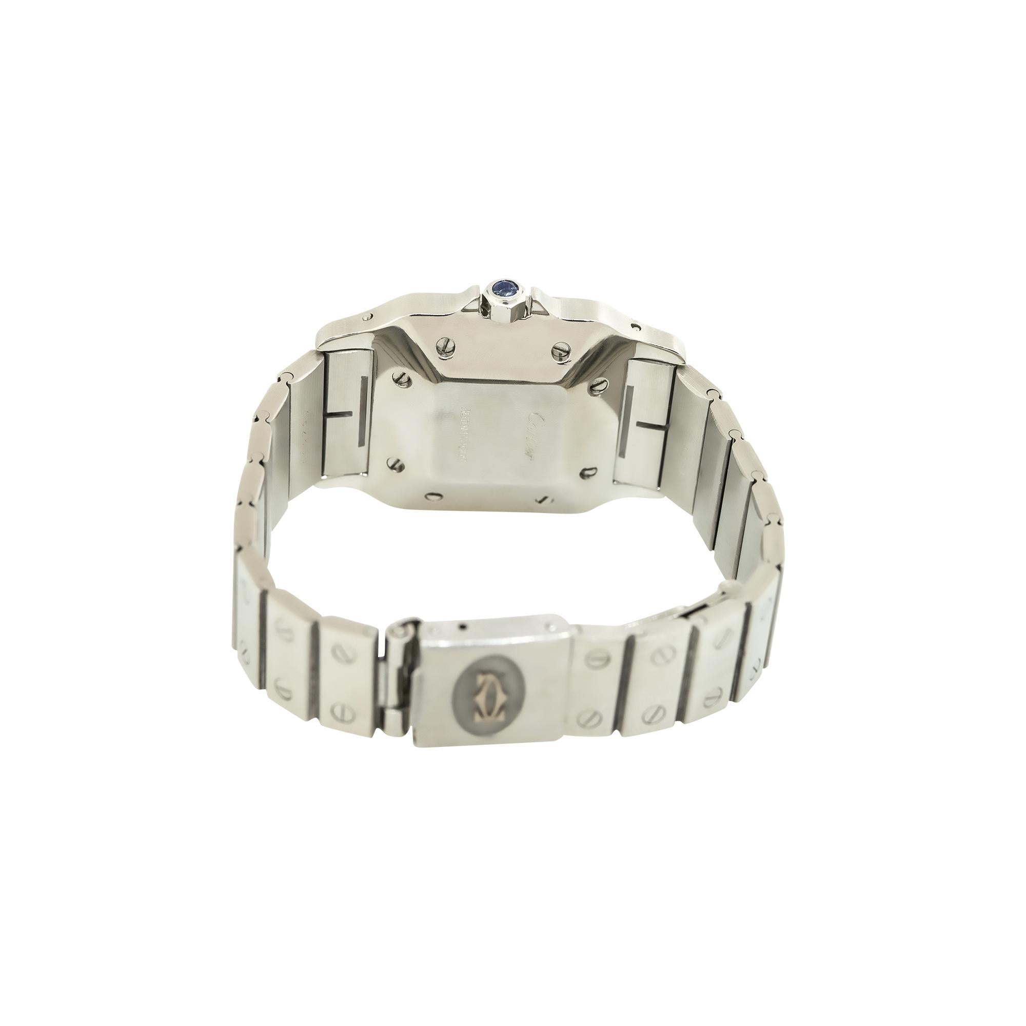 Cartier Santos: Edelstahl-Uhr Santos Medium Modell Silber, auf Lager im Angebot 1