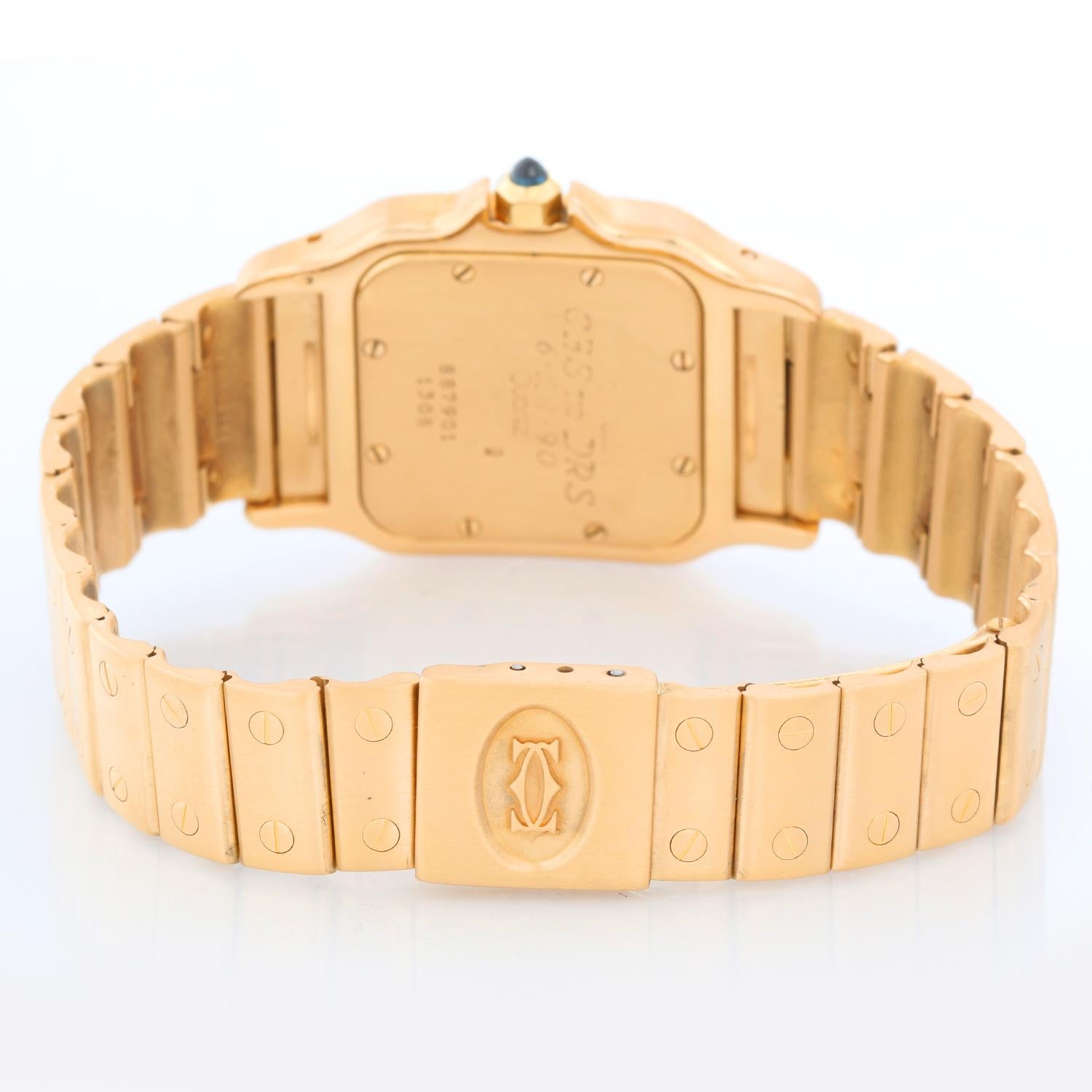 Cartier Santos Men's 18 Karat Yellow Gold Watch W20010C5 In Excellent Condition In Dallas, TX