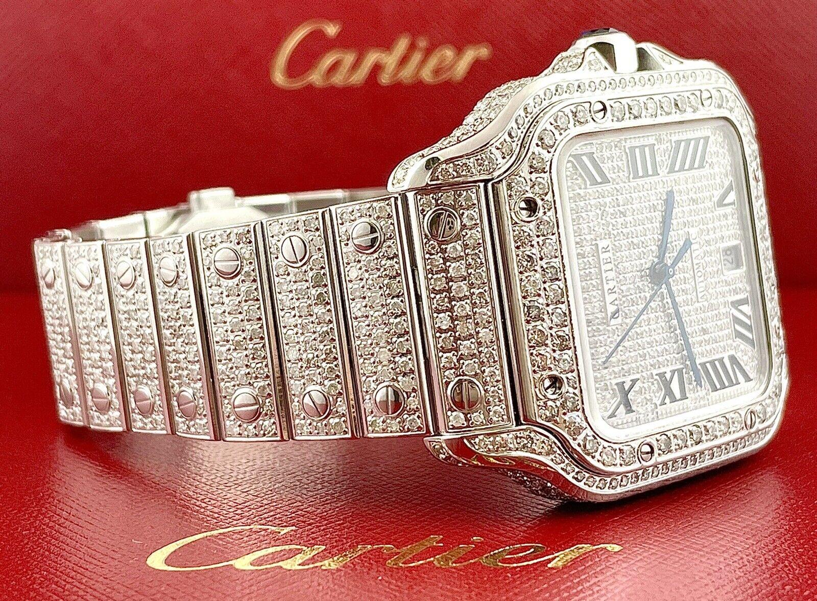 Cartier Santos Large 40mm Watch. A Pre-owned watch w/ Gift Box. Watch Reference is WSSA0018 and is in Excellent Condition (See Pictures). The dial color is White is and Stainless Steel. Watch will fit wrist size up to 7.25 Inches
