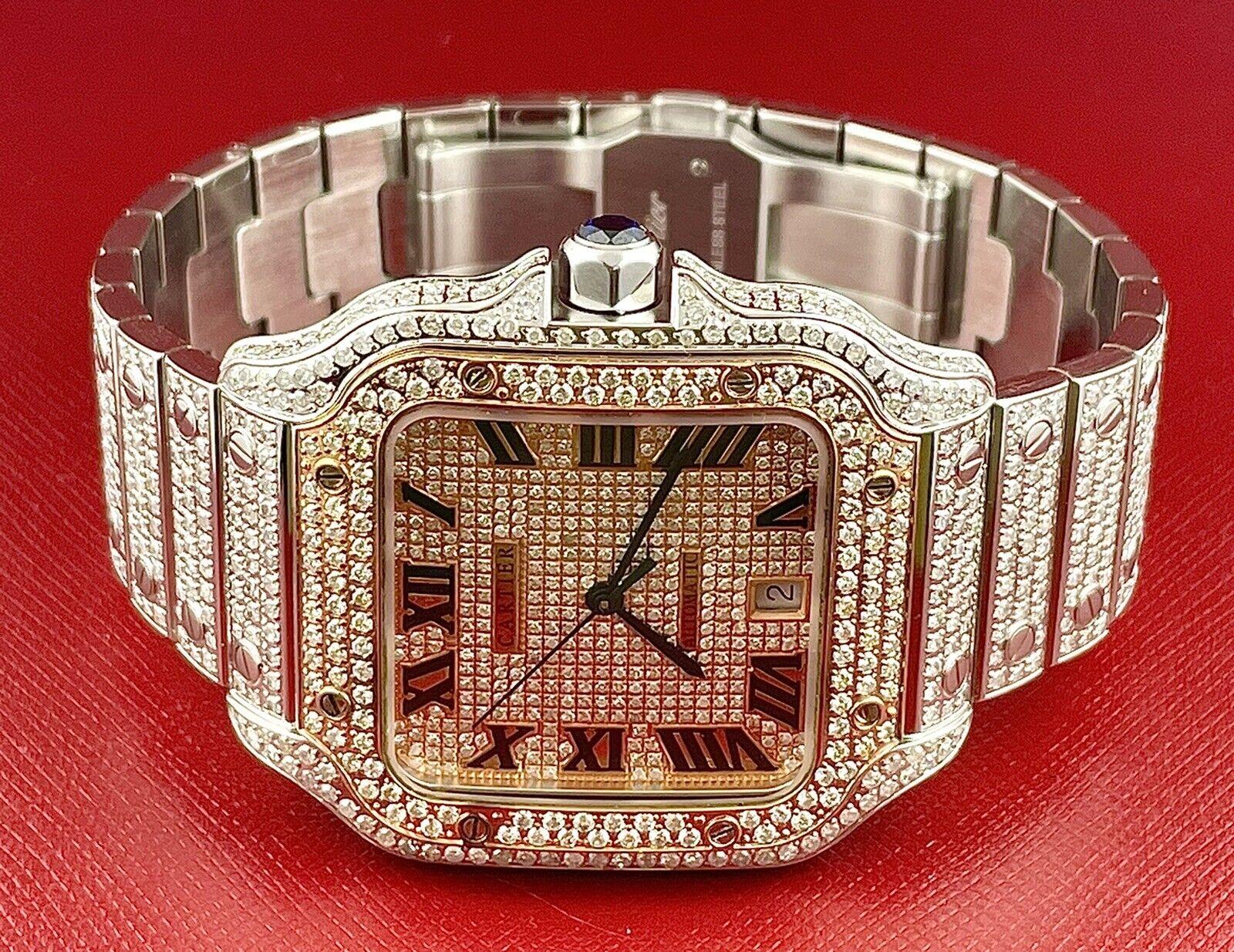 iced out cartier watch