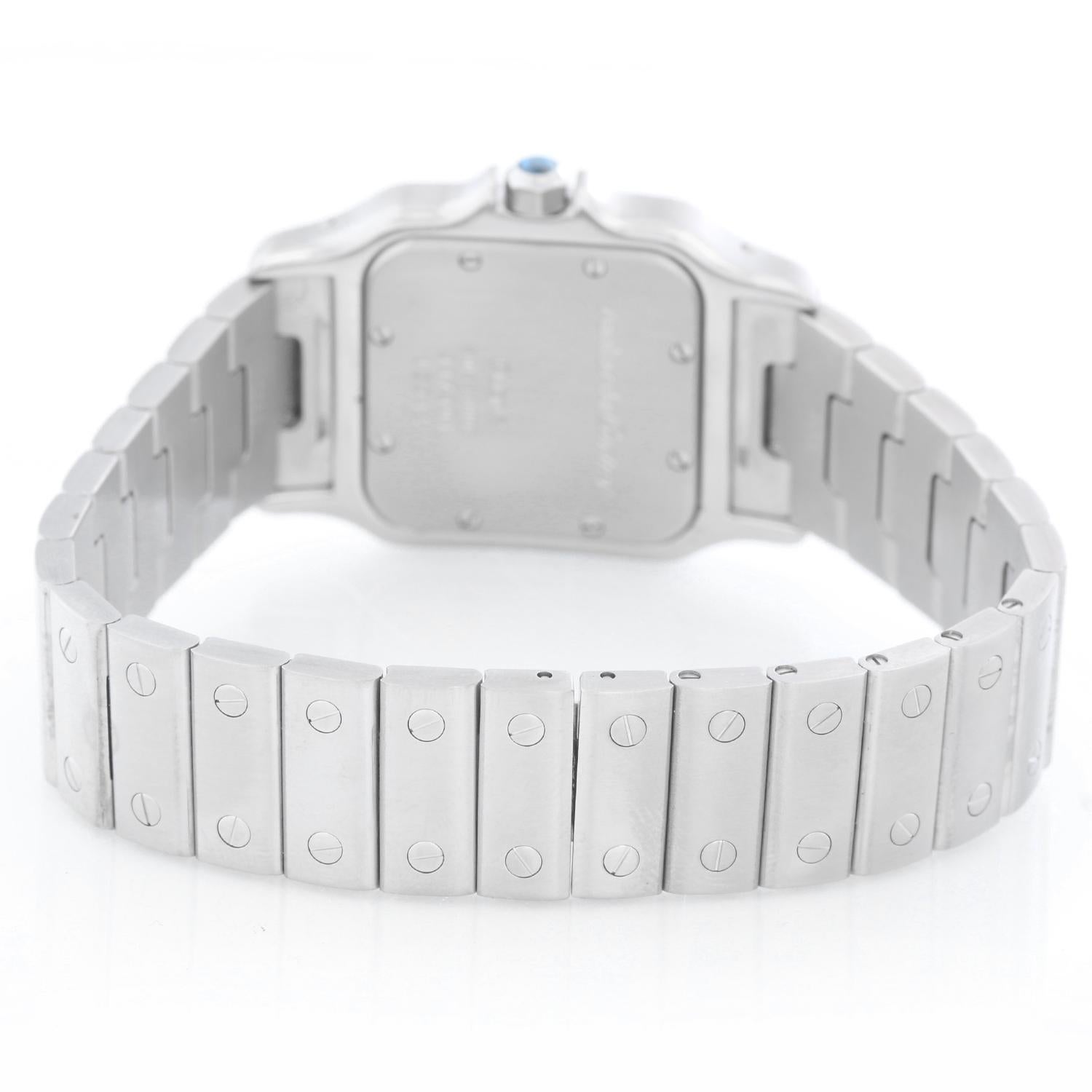 Cartier Santos Men's Stainless Steel Quartz Watch with Date In Excellent Condition In Dallas, TX