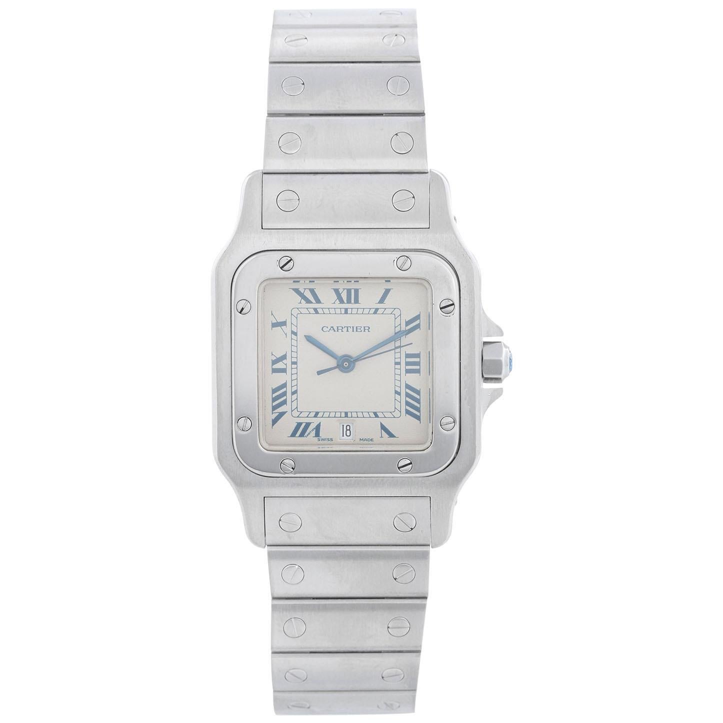 Cartier Santos Men's Stainless Steel Quartz Watch with Date