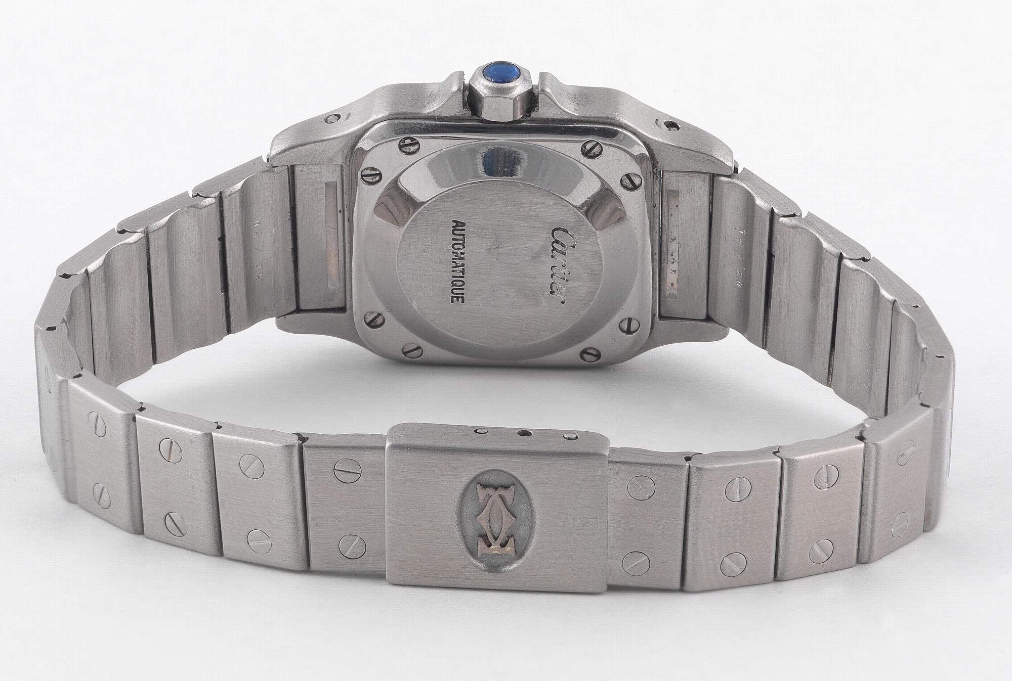 Contemporary Cartier Santos Mid-Size Stainless Steel Automatic Bracelet Watch