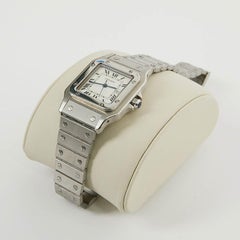Cartier Santos MM Ladies Women Watch Wristwatch Gold Steel