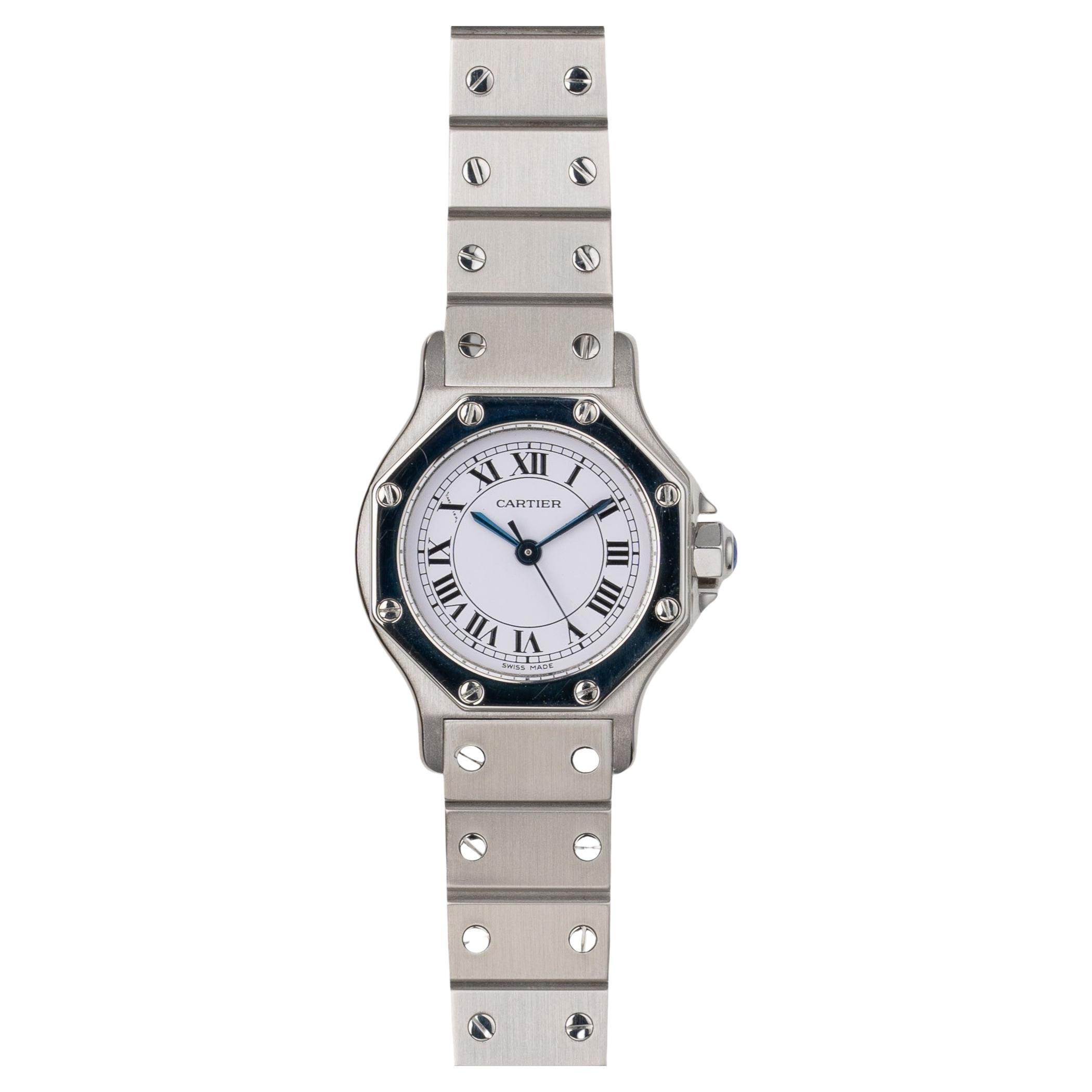 Cartier Santos Octagon 0906 SM Esfera Swiss Made Acero Años 80