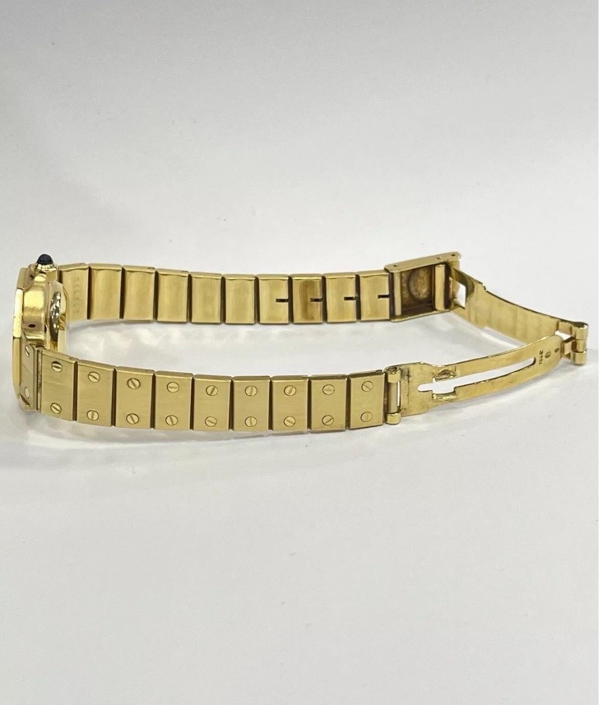 Cartier Santos Octagon 0906 Yellow Gold Automatic White Dial Ladies Watch 25mm For Sale 7