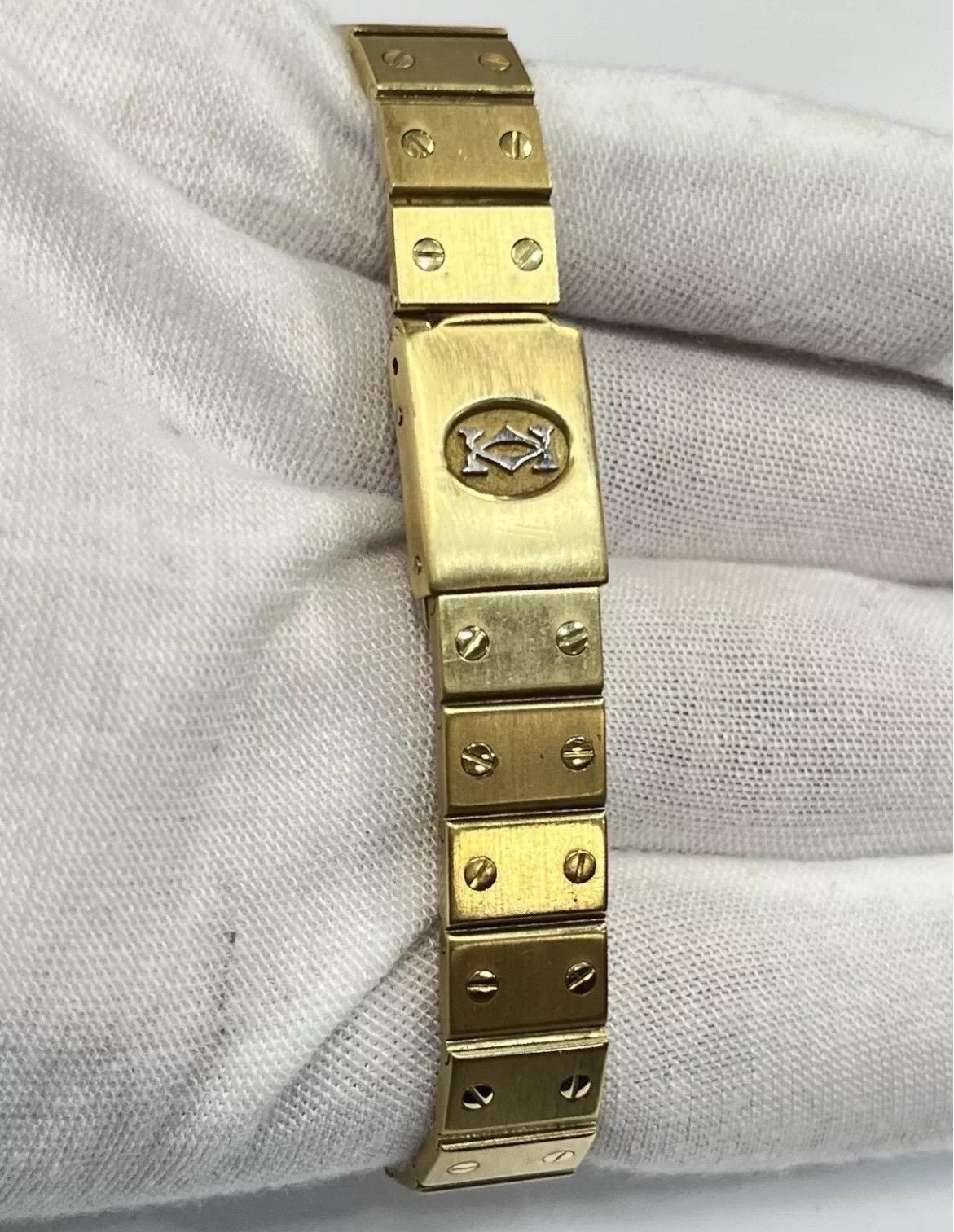 Cartier Santos Octagon 0906 Yellow Gold Automatic White Dial Ladies Watch 25mm For Sale 5