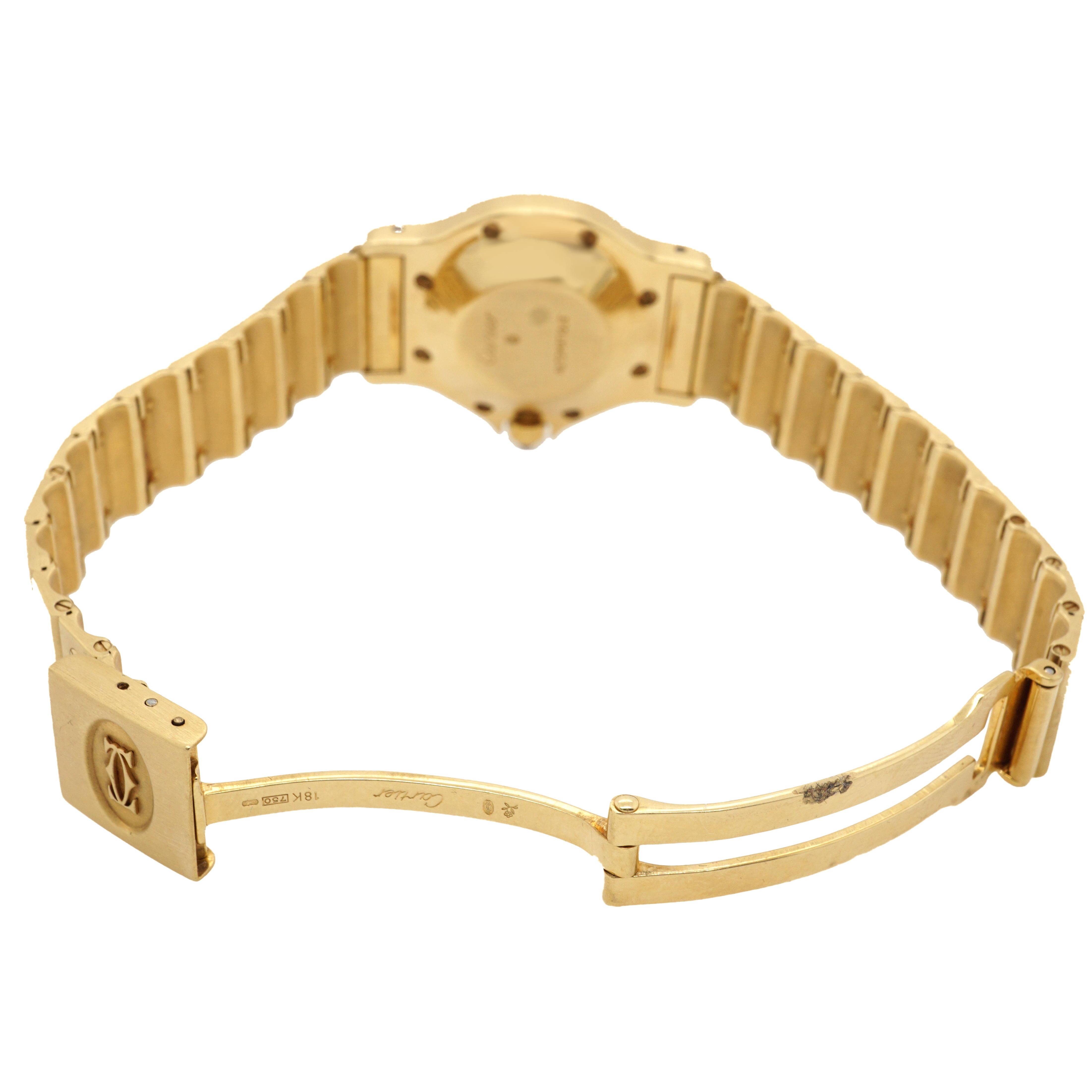 Modern Cartier Santos Octagon 18 Karat Yellow Gold Automatic Women's Watch