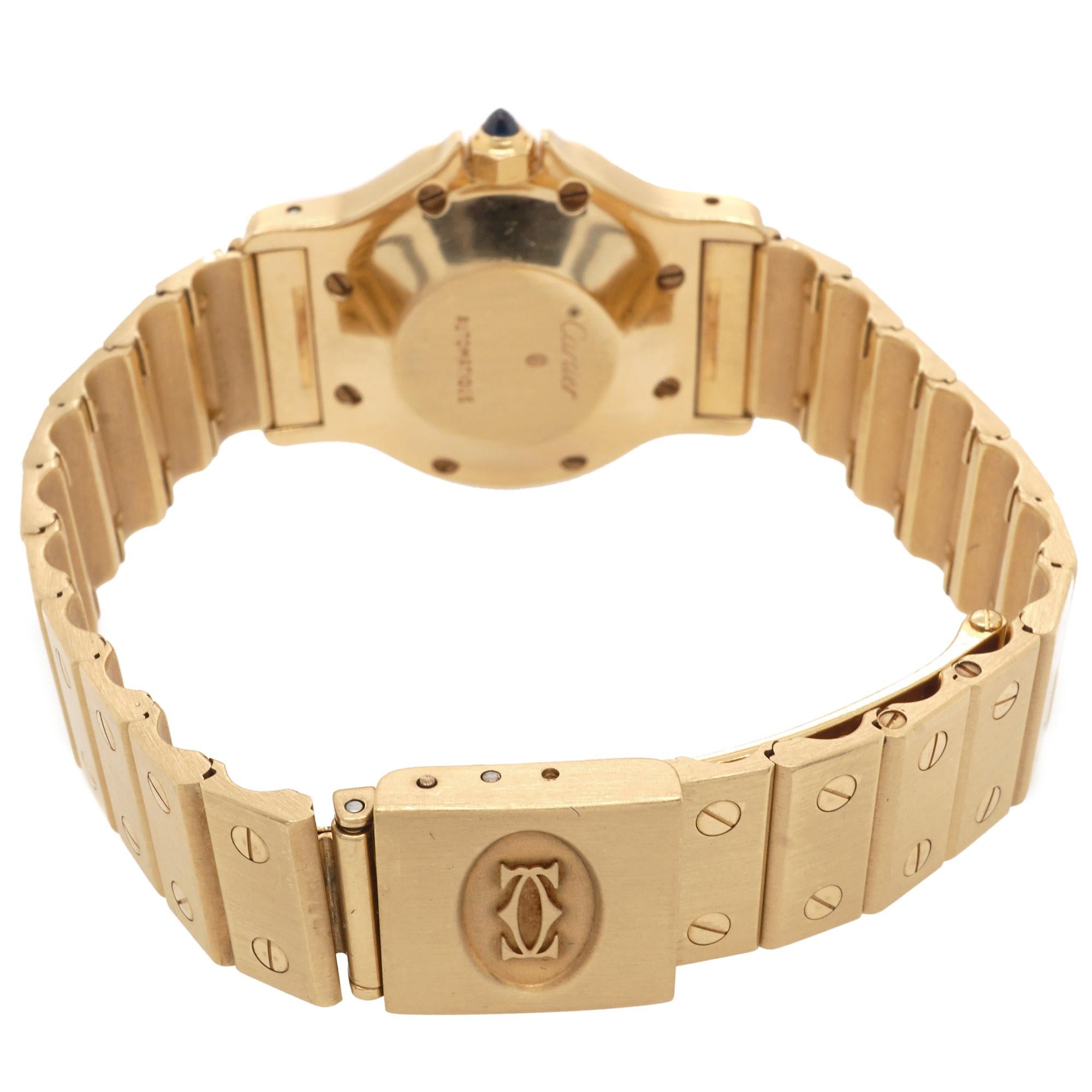 Cartier Santos Octagon 18 Karat Yellow Gold Automatic Women's Watch In Excellent Condition In New York, NY