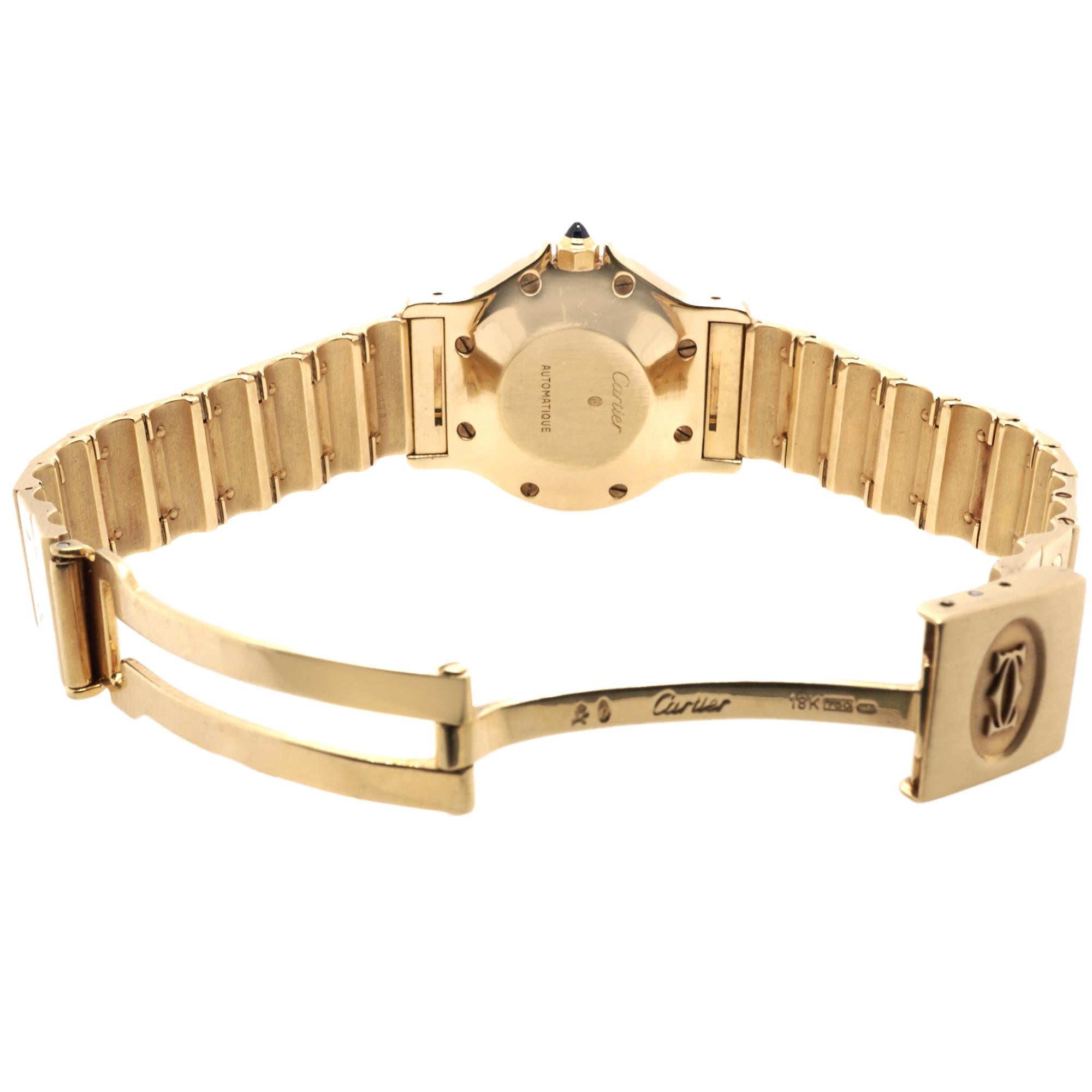 Cartier Santos Octagon 18 Karat Yellow Gold Automatic Women's Watch 1