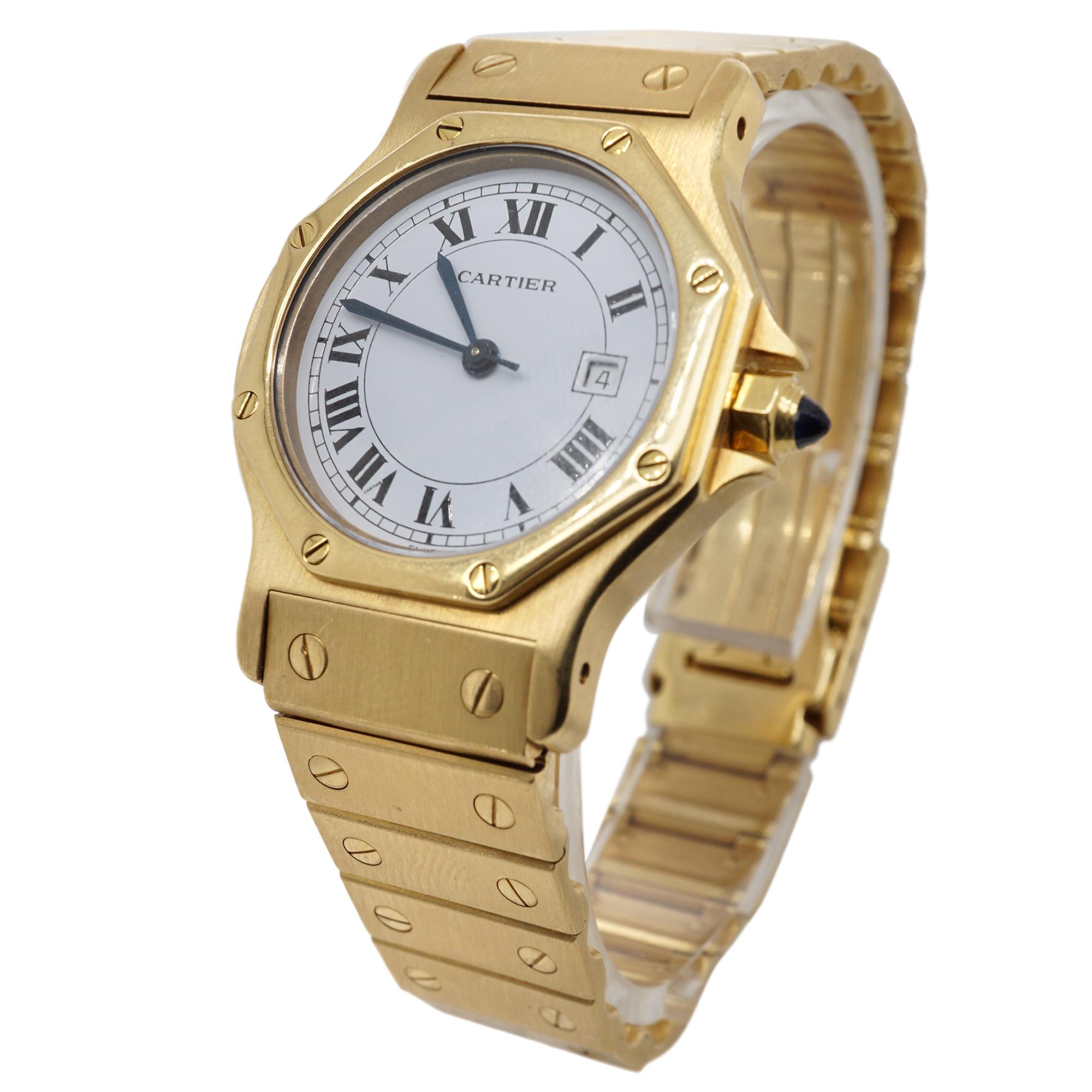 yellow gold cartier santos