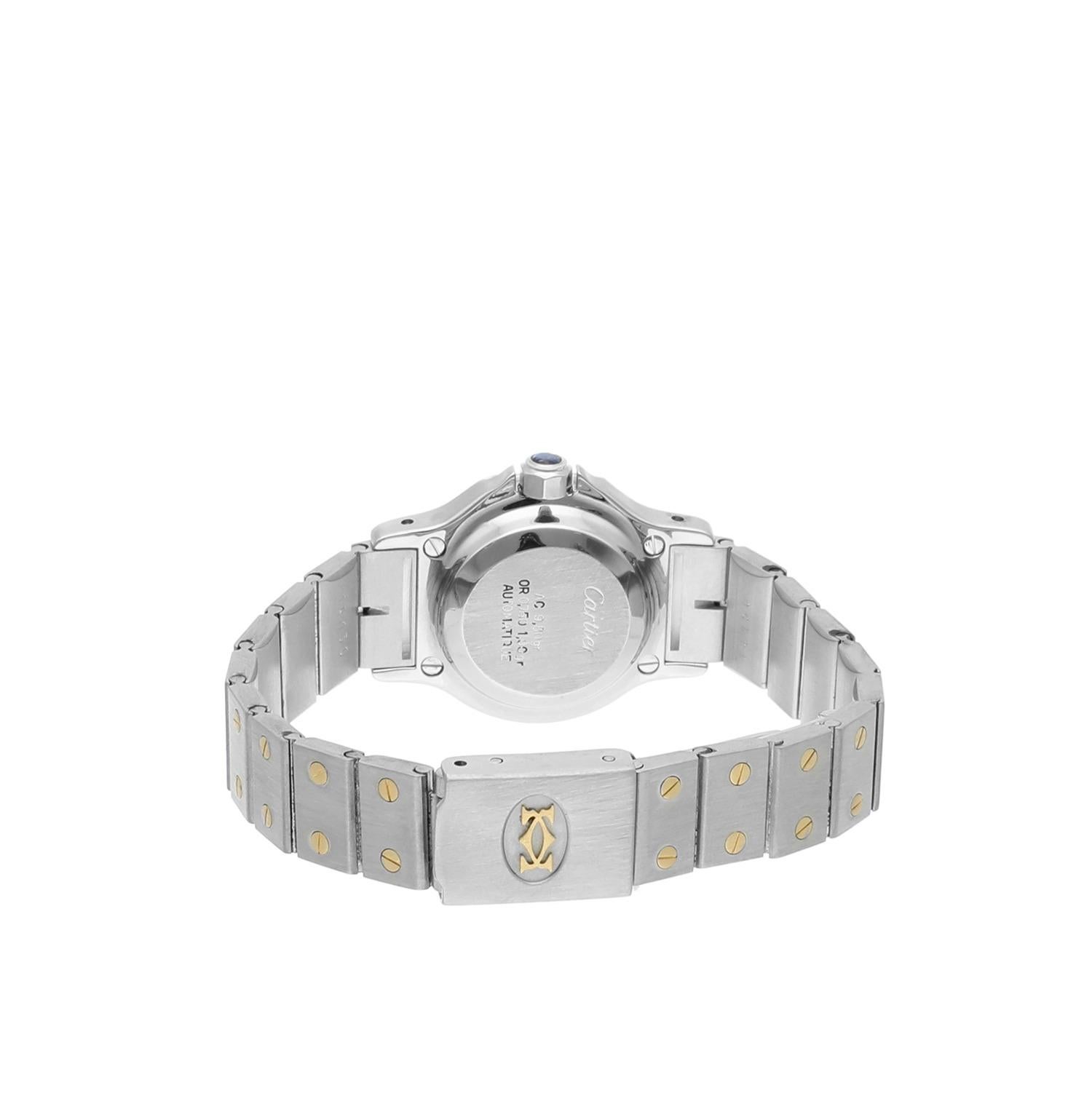 Cartier Santos Octogon 187903 1 Montre pour femme en or jaune et acier inoxydable avec diamants en vente 3
