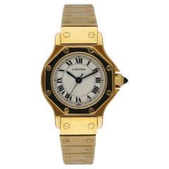 Cartier Santos Octagon 18k Gelbgold Damenuhr