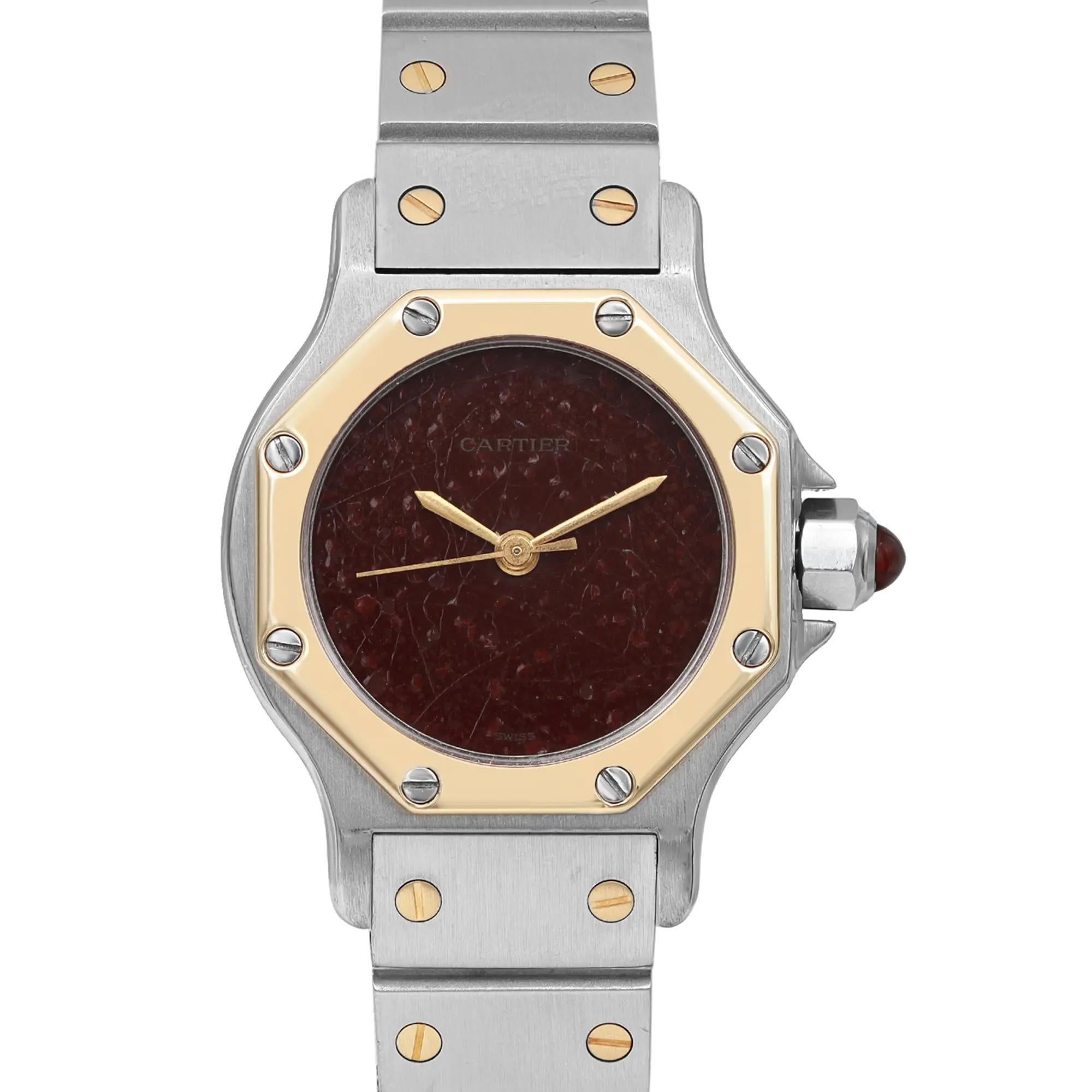 Pre-owned. Natural crack on the dial which looks like a Spider web. 

General Information:
Brand: Cartier
Type: Wristwatch
Department: Women
Model Number: 0907
Model: Cartier Santos
Style: Classic
Country/Region of Manufacture: Switzerland
Vintage:
