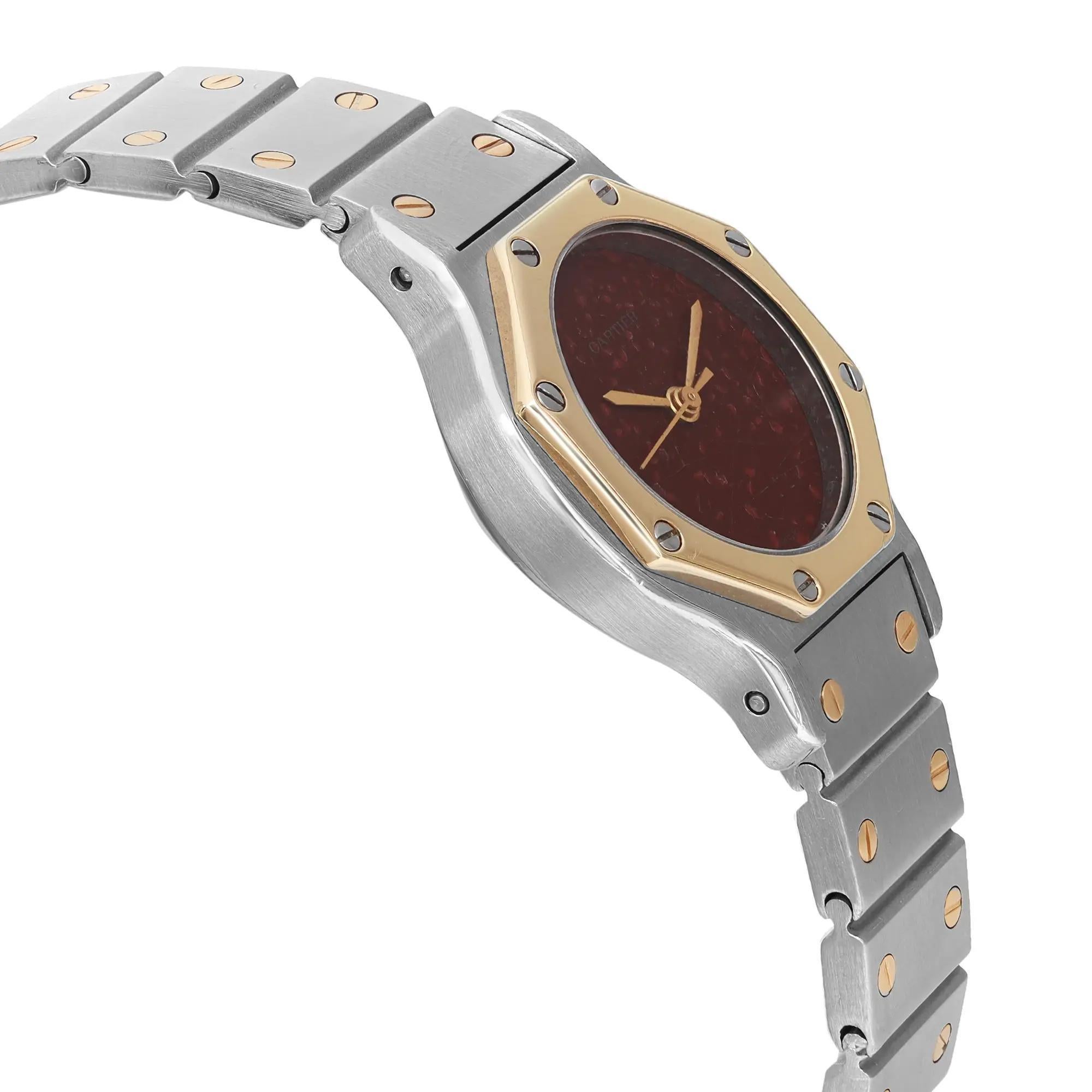 cartier octagon burgundy