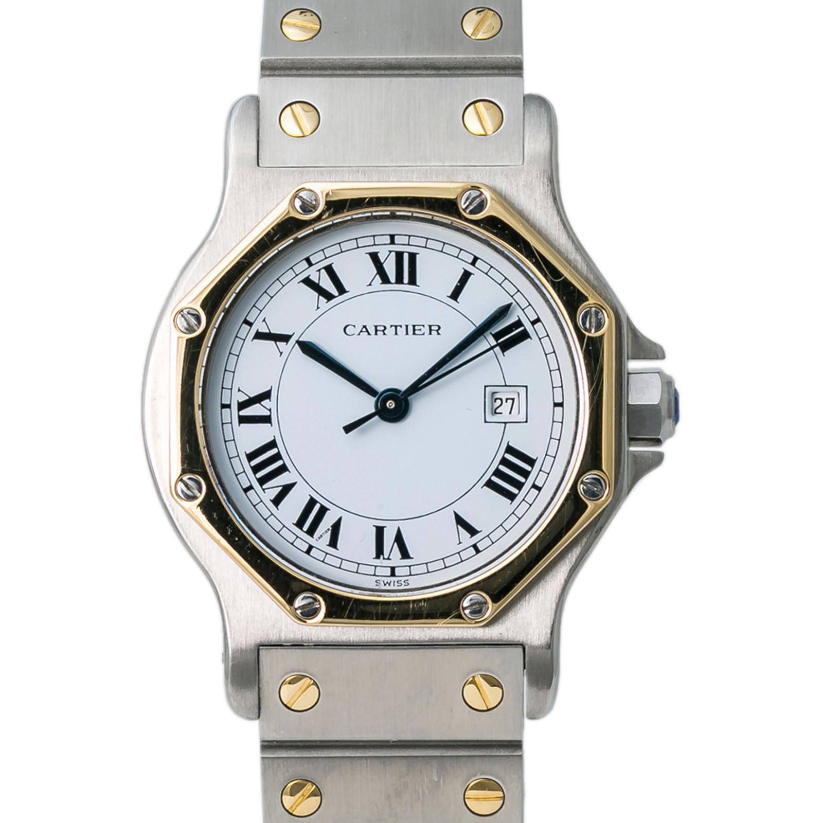 Cartier Santos Octagon 2966, Black Dial 