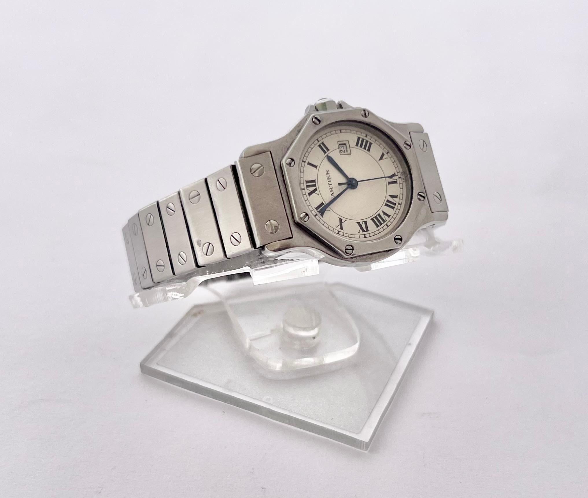Orologio Cartier Santos Octagon 2966 Automatico in acciaio inossidabile da 30 mm 2
