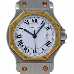 Cartier Santos Octagon 2966 Steel Gold Silver Automatic 2 Year Warranty #I1942