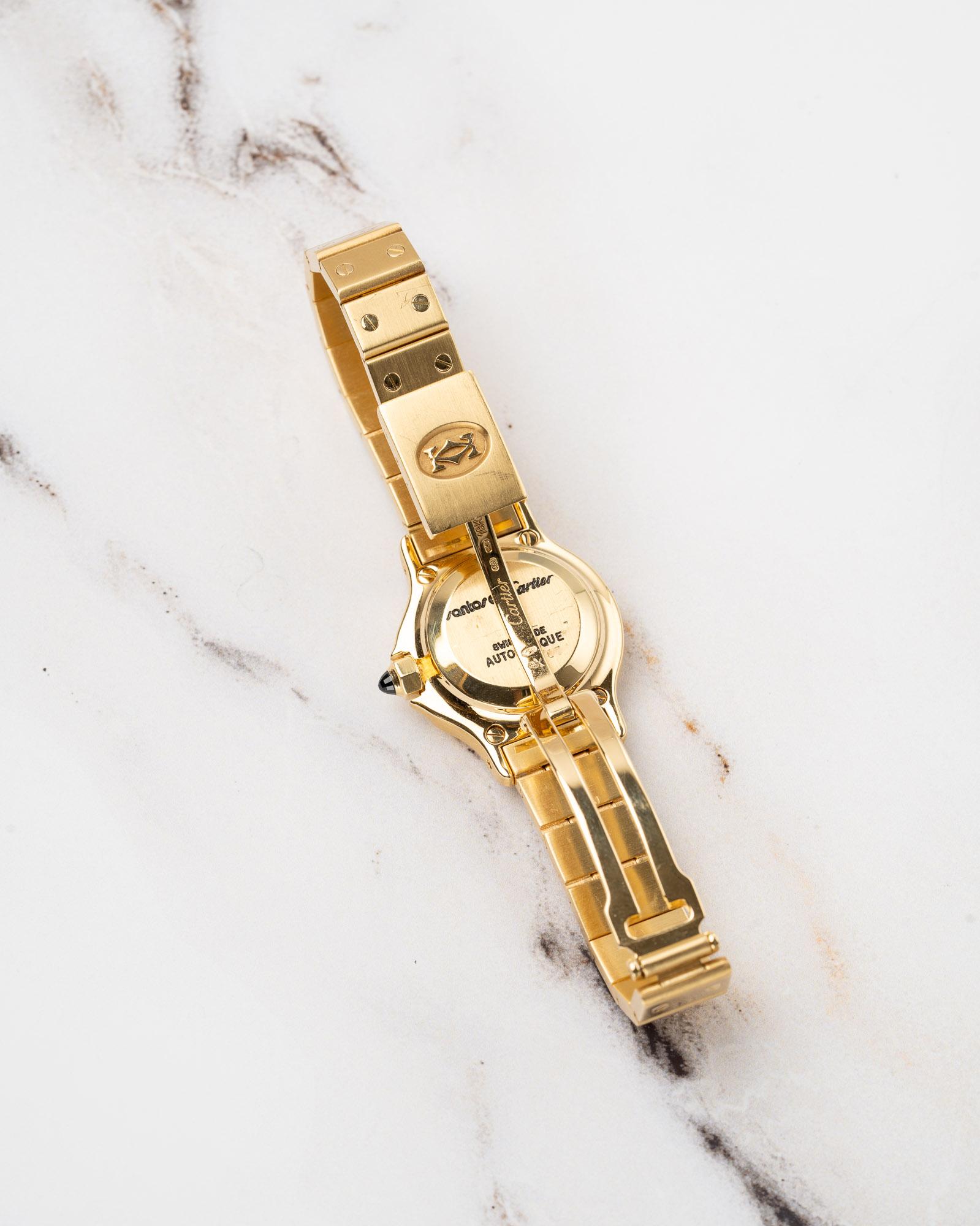 Cartier Santos Oktagon 2969/0906 SM 18k YG 1980er Jahre im Angebot 6