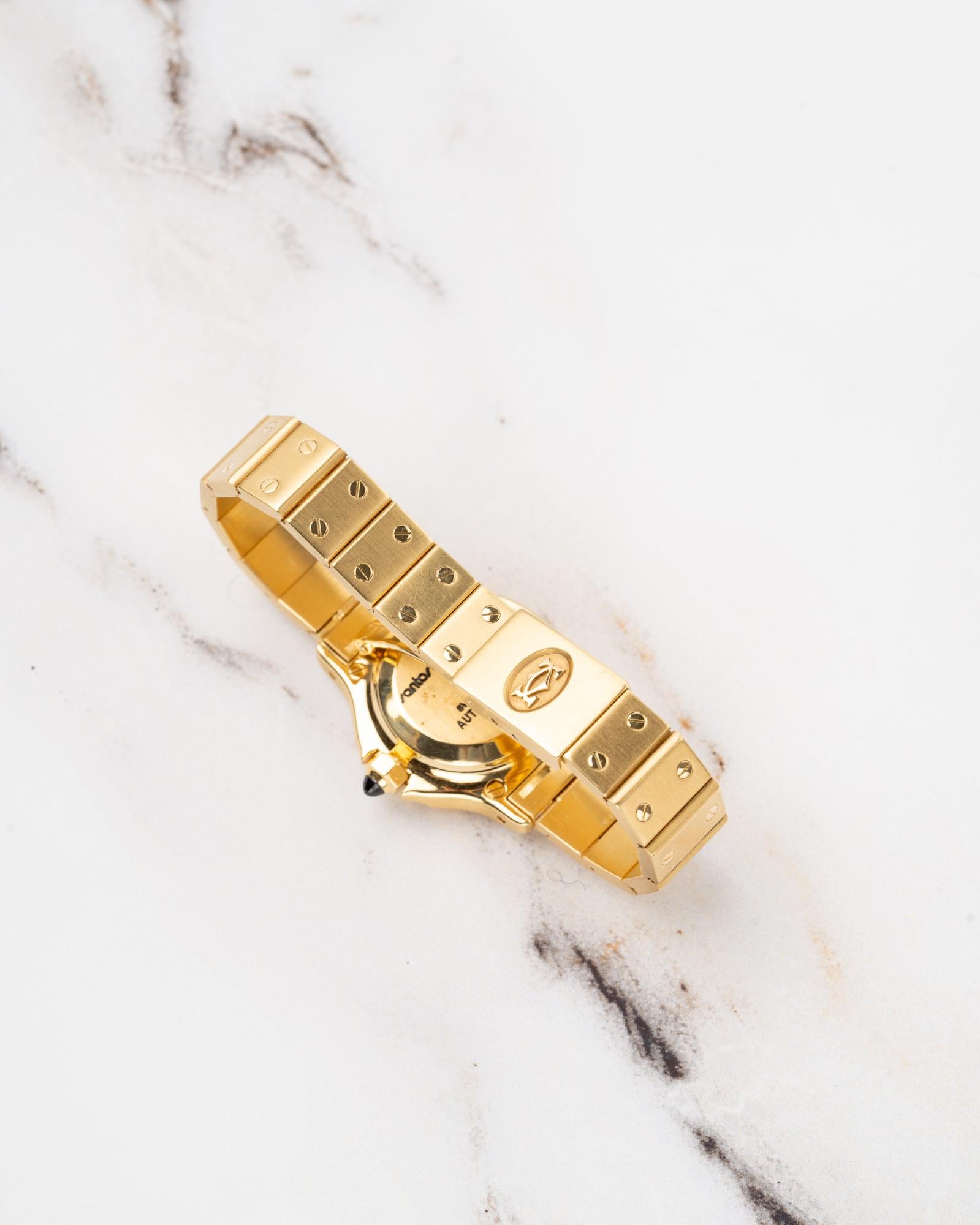 Cartier Santos Oktagon 2969/0906 SM 18k YG 1980er Jahre im Angebot 7