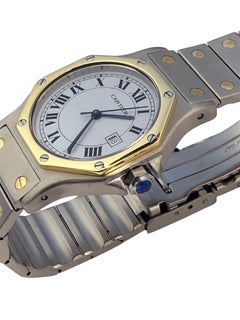 Montre-bracelet Cartier Santos Octagon en or et acier, à remontage automatique, taille moyenne