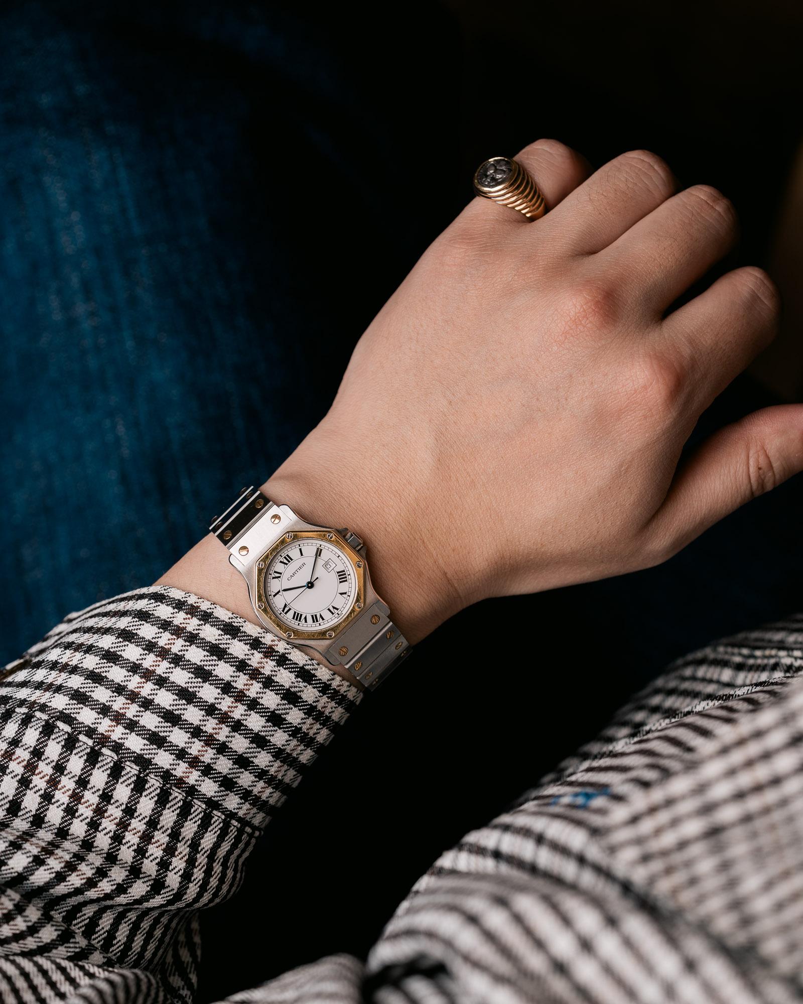 Cartier Santos Oktagon LM 2966 SS/YG 1980er Jahre im Zustand „Gut“ im Angebot in SYDNEY, AU