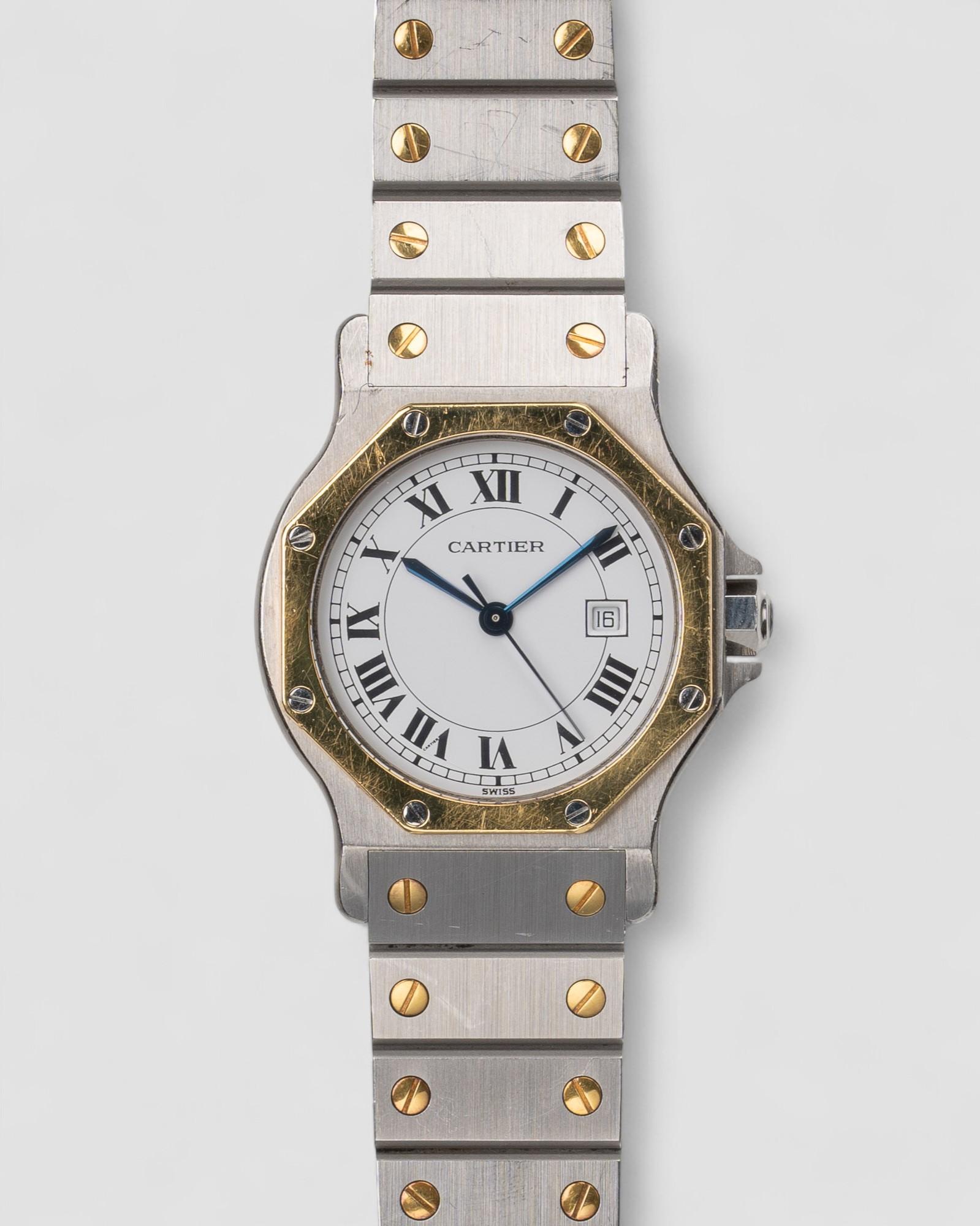 Cartier Santos Oktagon LM 2966 SS/YG 1980er Jahre im Angebot 2