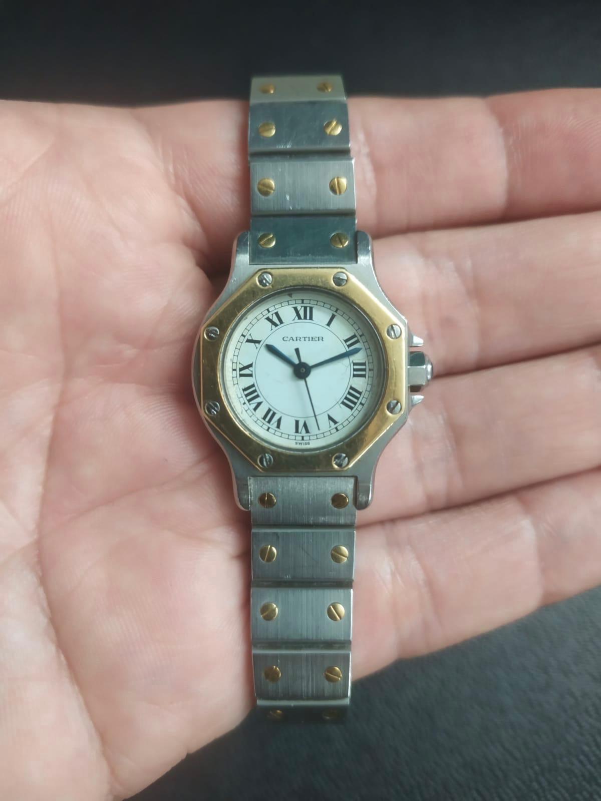  Montre Cartier Santos Octagon référence 0907 Pour femmes 