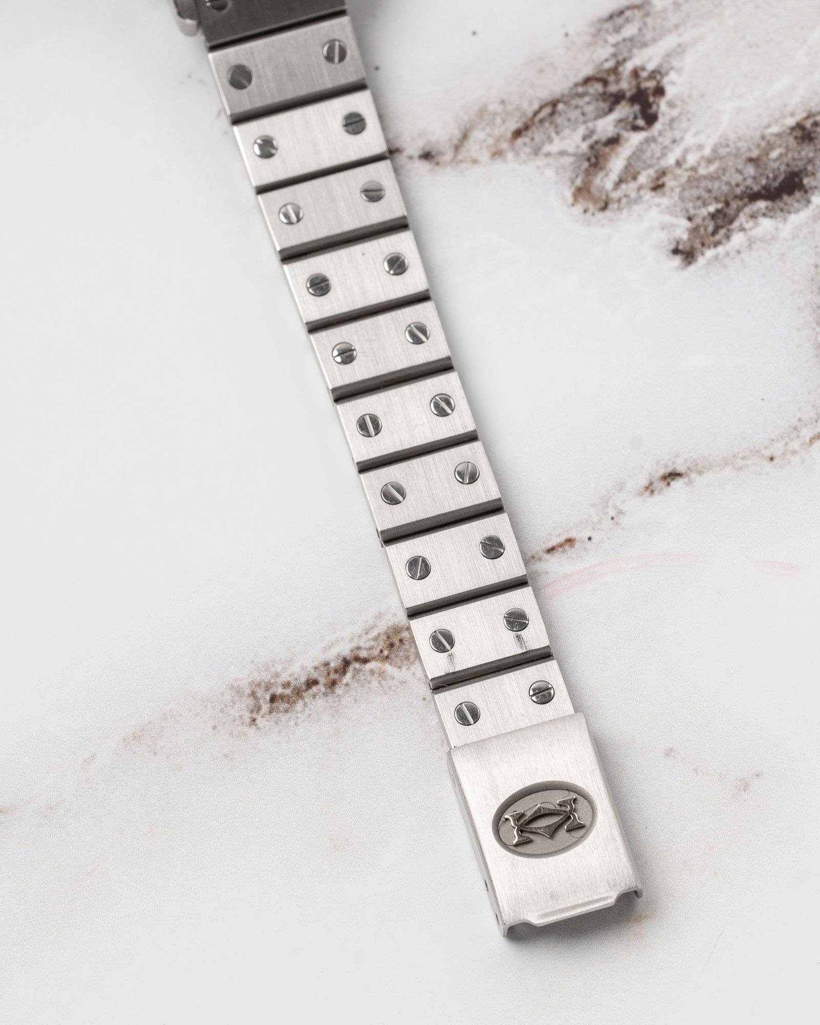 Cartier Santos Octagon SM 0906 Esfera blanca Acero Años 80 en venta 3