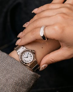 Cartier Santos Octagon SM 0906 Cadran blanc Acier 1980