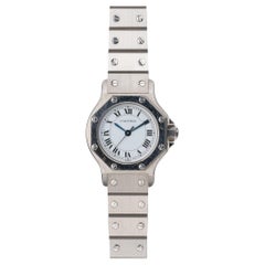 Cartier Santos Octagon SM 0906 White Dial Steel 1980s