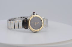 Cartier Santos Octagon Steel & Gold Automatic with Burgundy Dial and Box