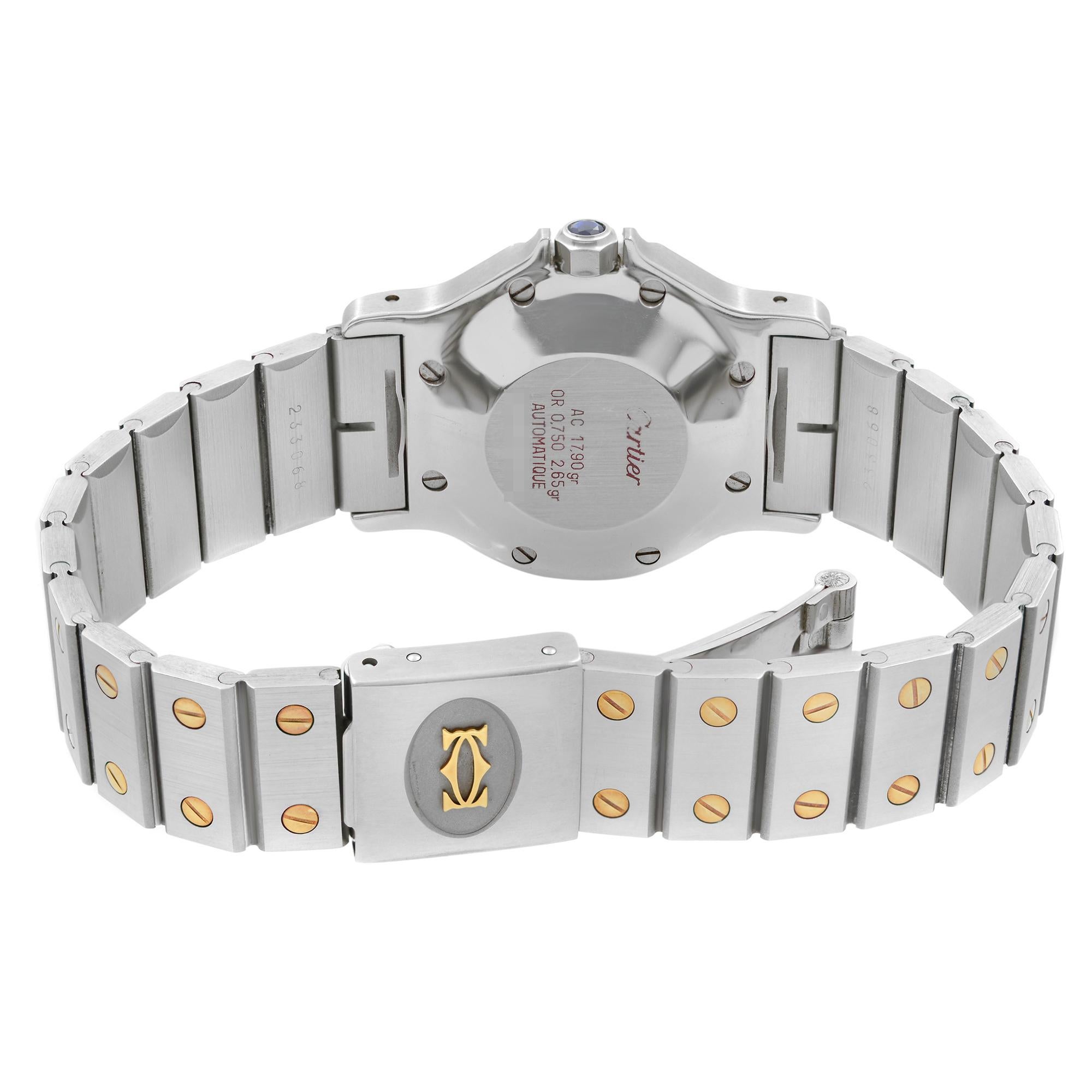 Cartier Santos Octógono Acero Oro Esfera Blanca Reloj Automático Señora W2001683 1