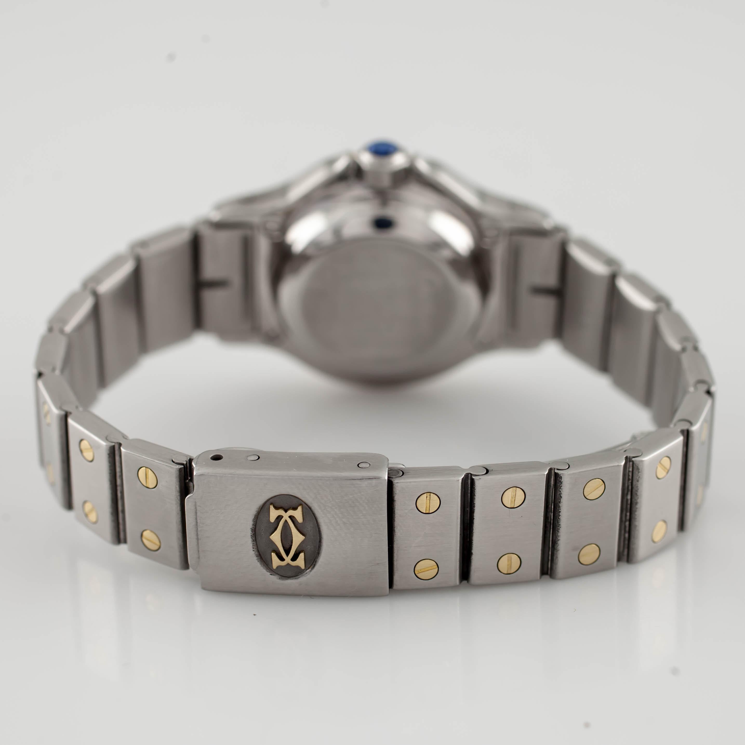 Cartier Santos Octagon Two-Tone Stainless Steel/18k Gold Automatic Ladies Watch In Good Condition In Sherman Oaks, CA