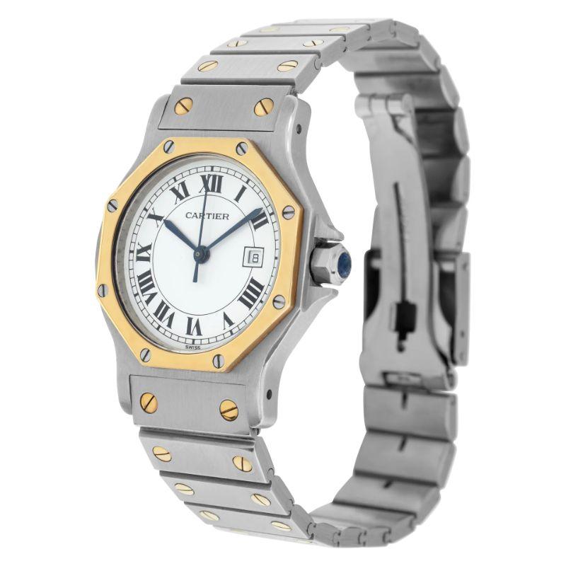 Cartier Santos in 18k & stainless steel. Auto w/ sweep seconds and date. 29 mm case size. Ref 2966. Fine Pre-owned Cartier Watch. Certified preowned Classic Cartier Santos 2966 watch is made out of Stainless steel on a 18k & Stainless Steel bracelet