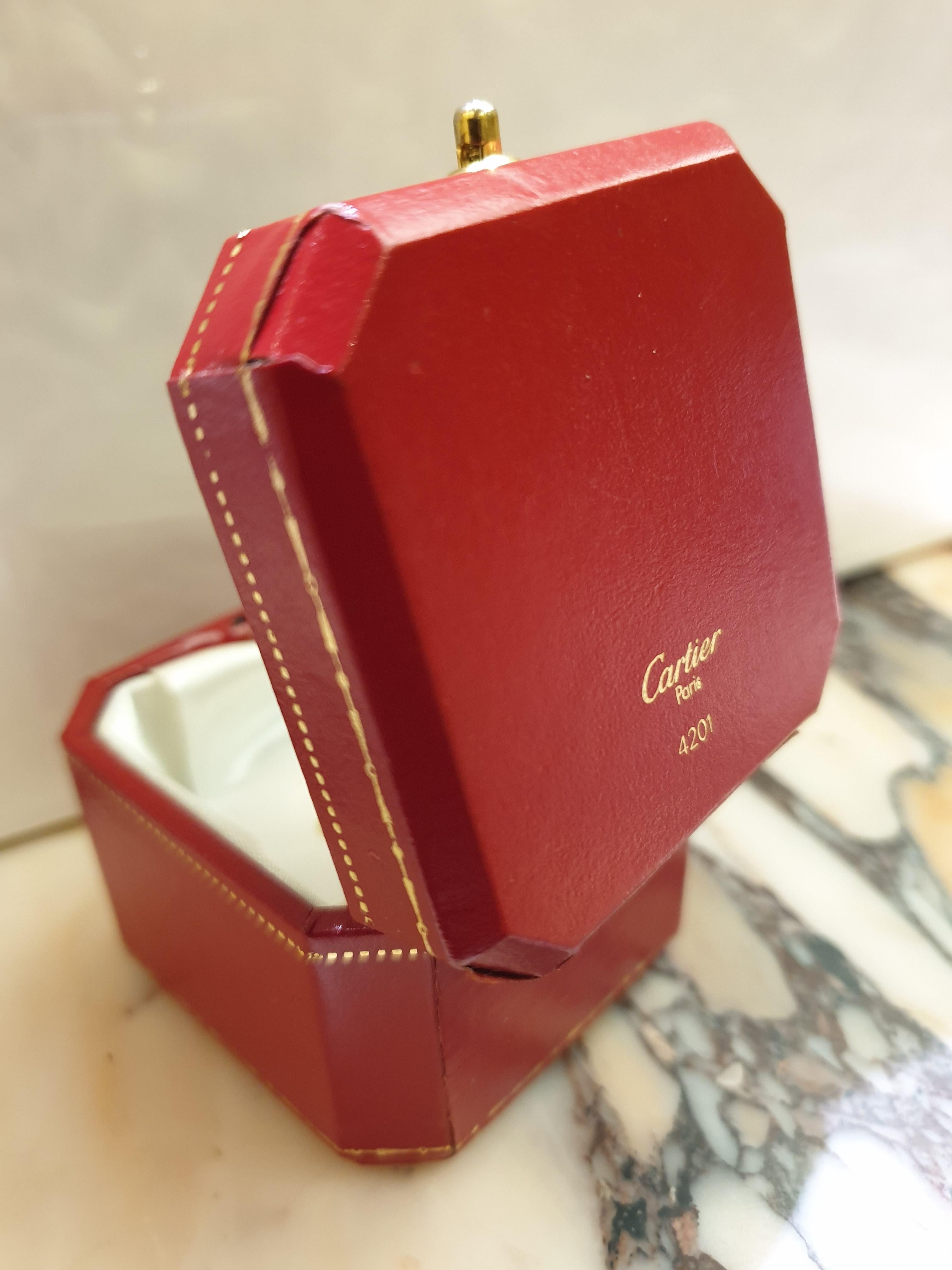 Cartier Santos Oretacier Boutons de manchette rectangulaires en acier et or jaune 18 carats en vente 4