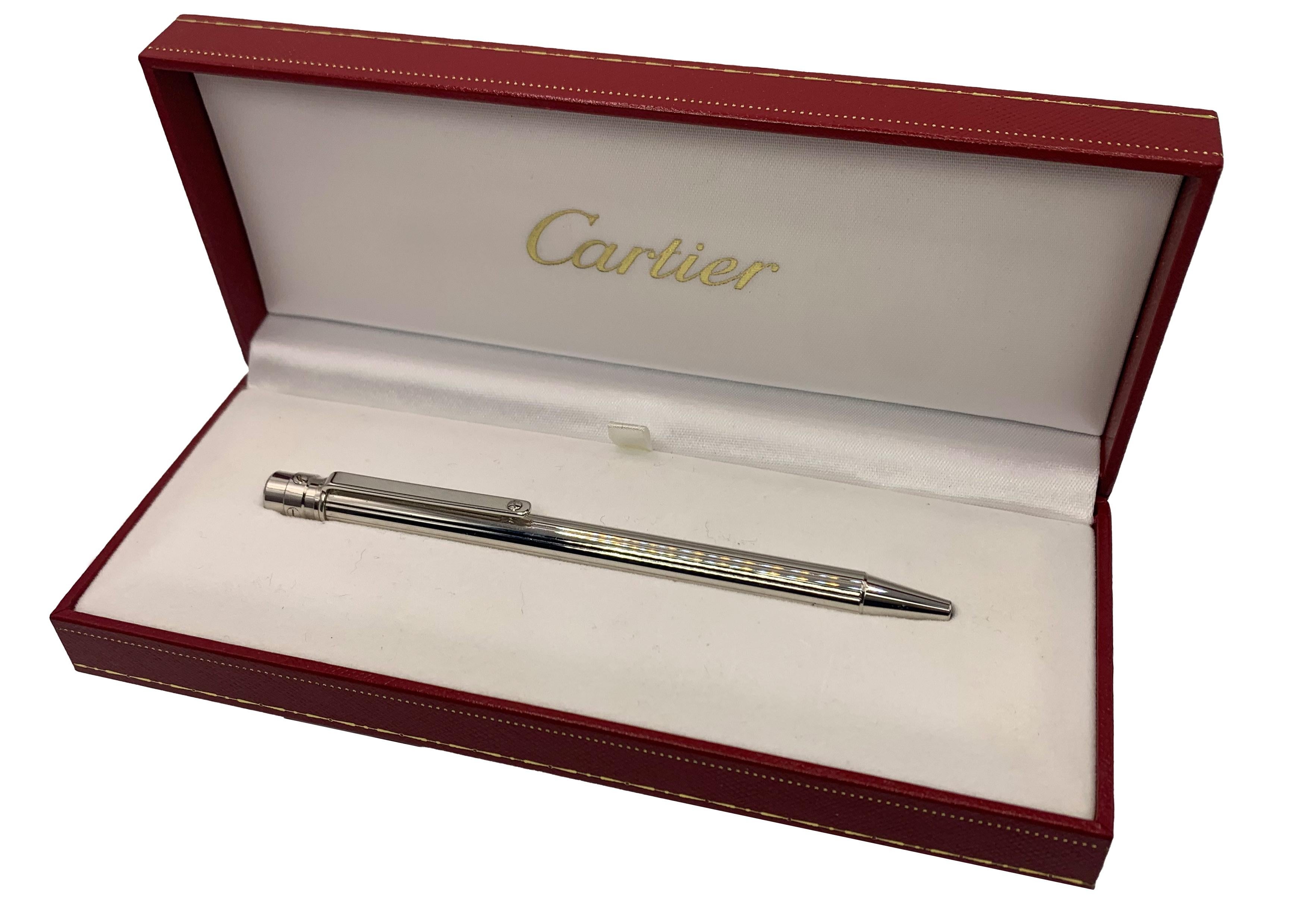 Cartier Santos Palladium Plated Stylo Bille Must II Comes With Original Papers For Sale 3