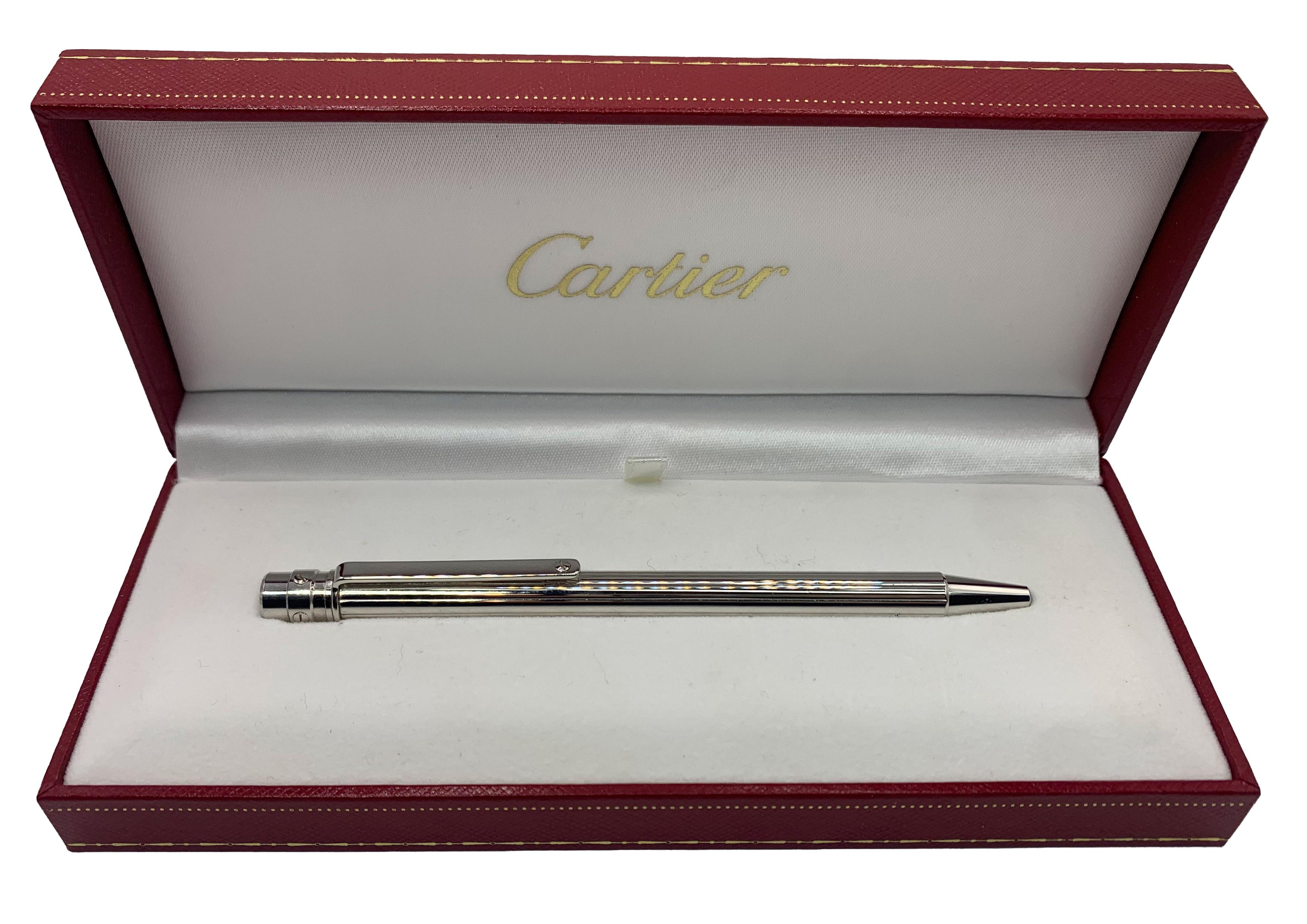 Cartier Santos Palladium Plated Stylo Bille Must II Comes With Original Papers For Sale 4