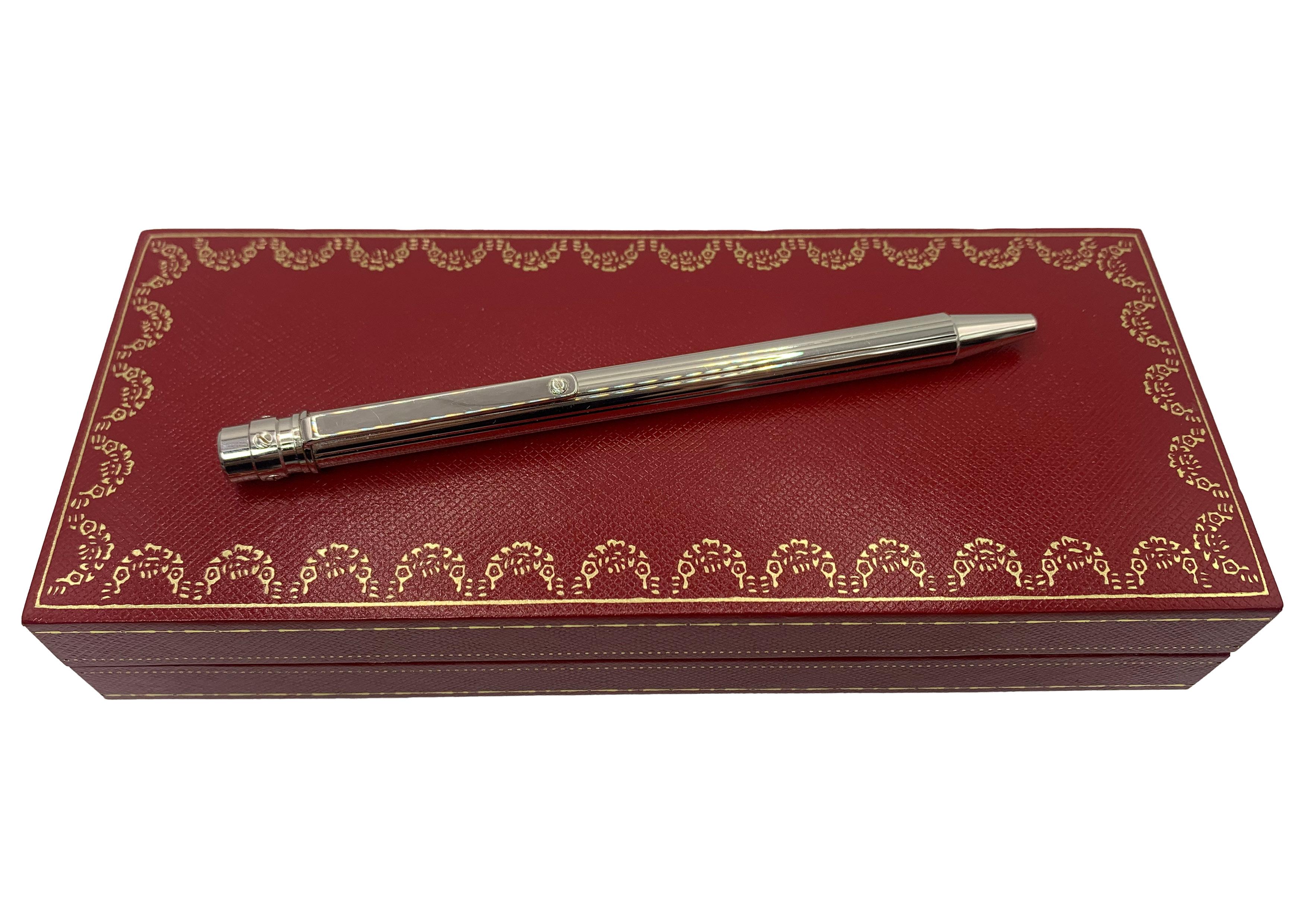 Cartier Santos Palladium Plated Stylo Bille Must II Comes With Original Papers For Sale 6