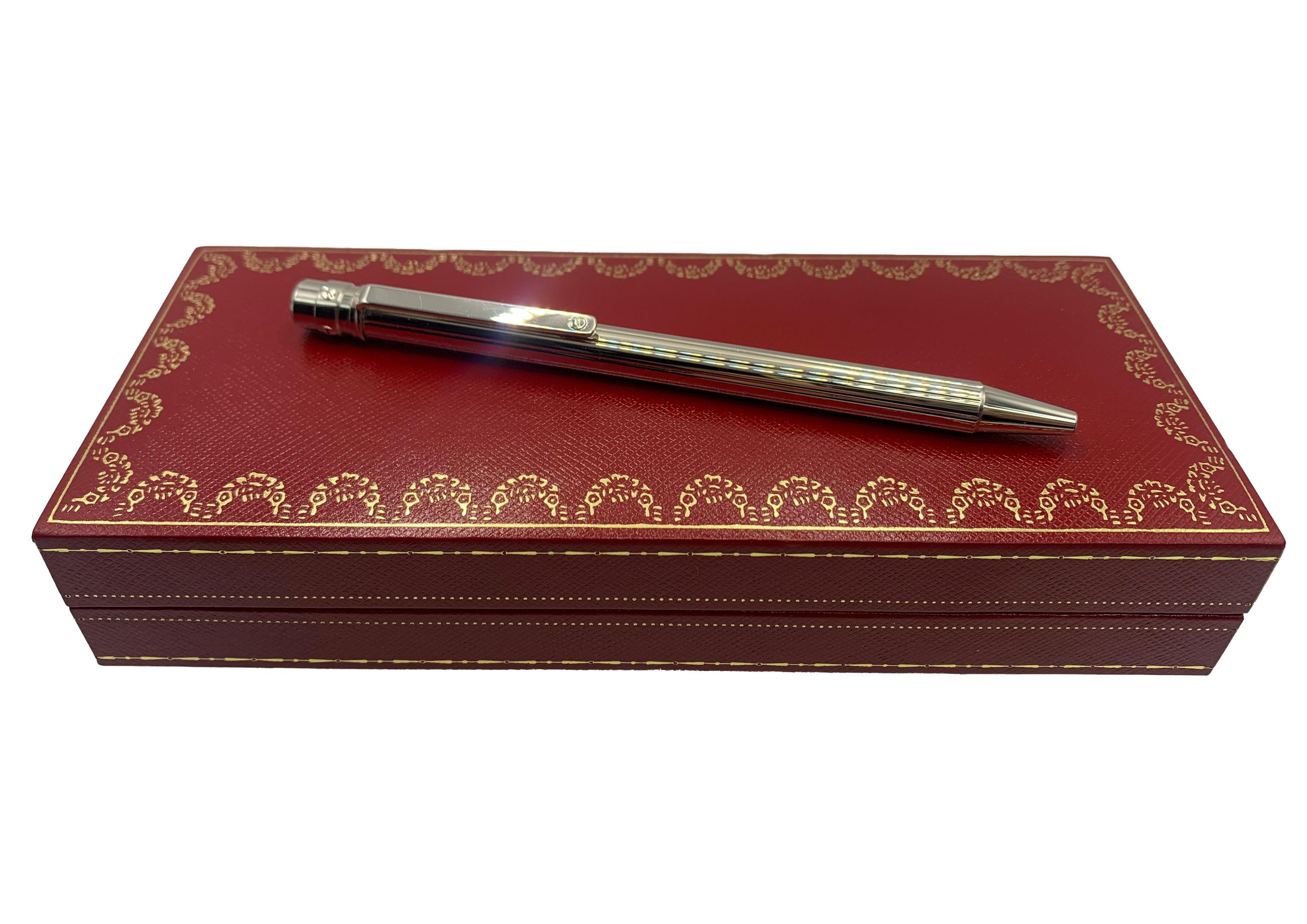 Cartier Santos Palladium Plated Stylo Bille Must II Comes With Original Papers For Sale 7