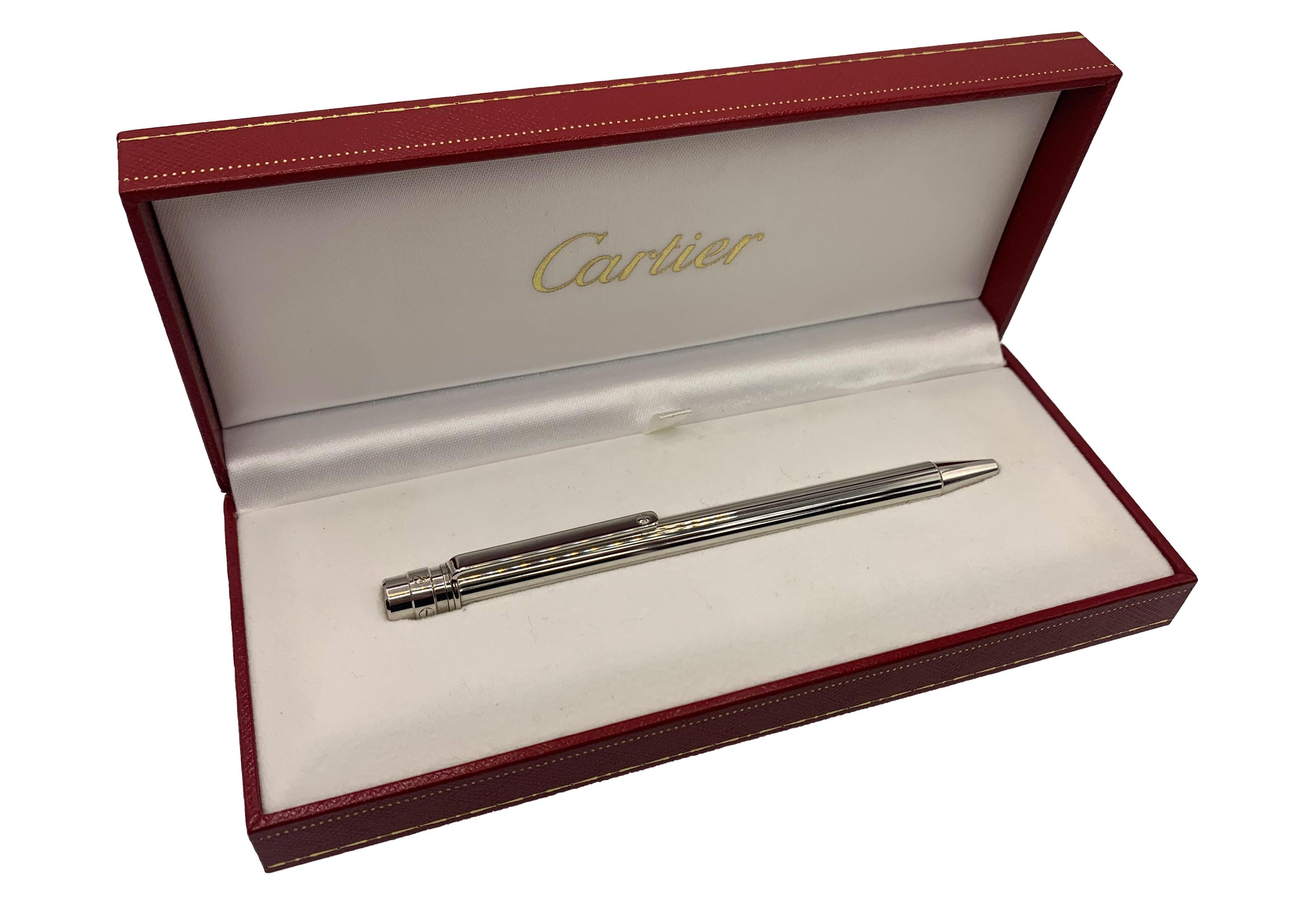 Cartier Santos Palladium Plated Stylo Bille Must II Comes With Original Papers For Sale 2