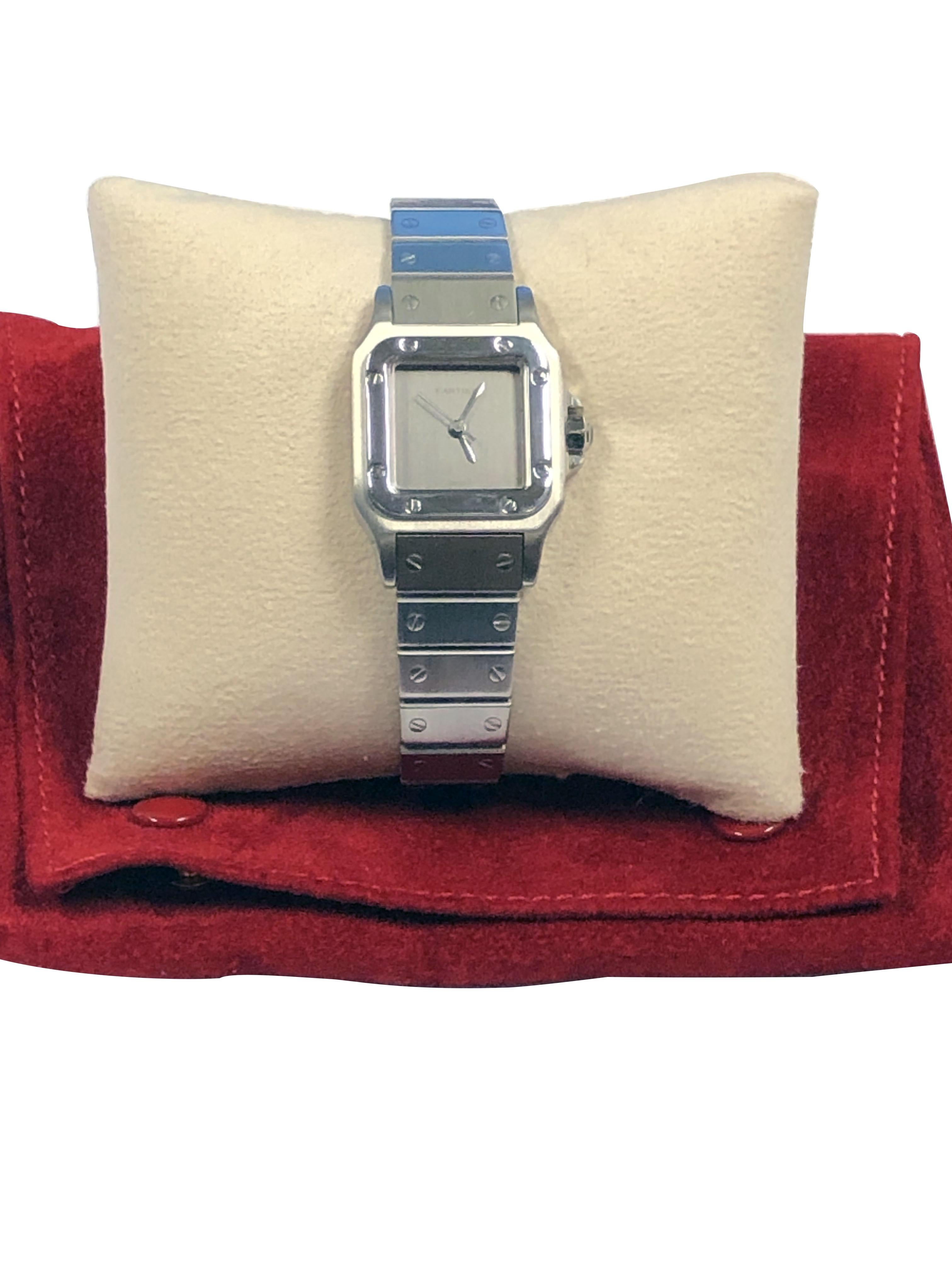 Cartier Santos Raro Reloj de pulsera automático de señora con esfera gris en venta 1