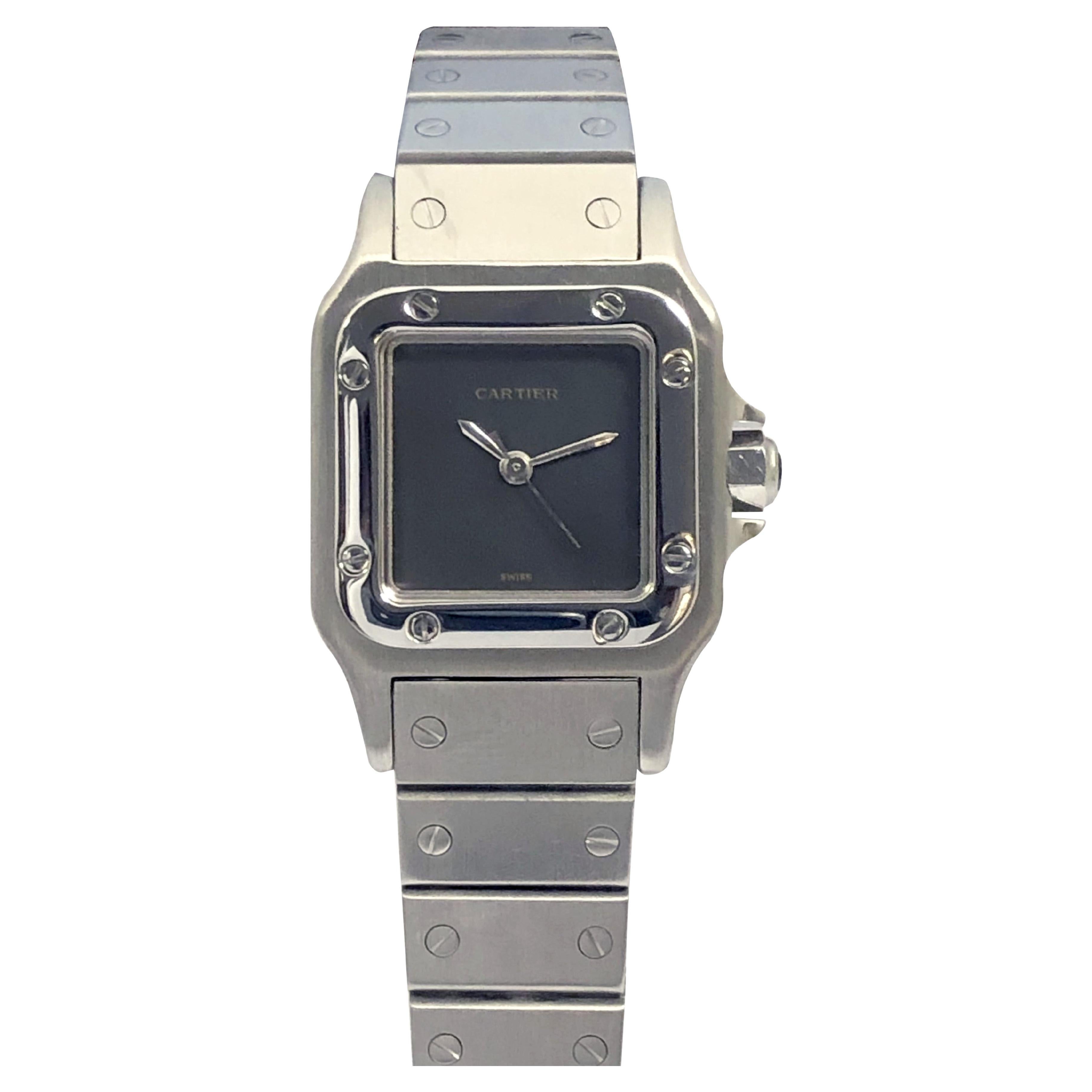 Cartier Santos Raro Reloj de pulsera automático de señora con esfera gris en venta