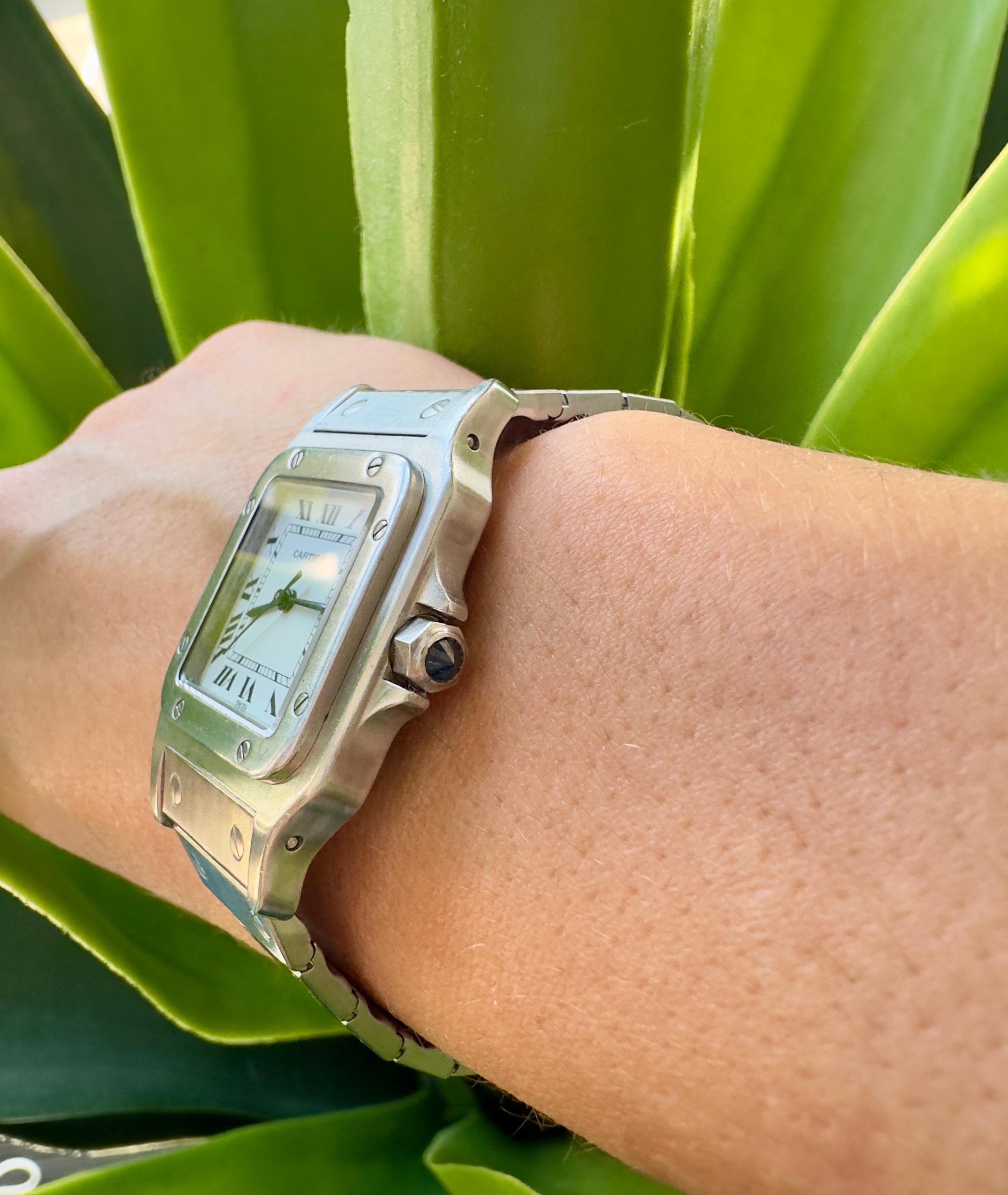 Cartier Santos Réf. 2960 Montre vintage en acier inoxydable Unisexe en vente