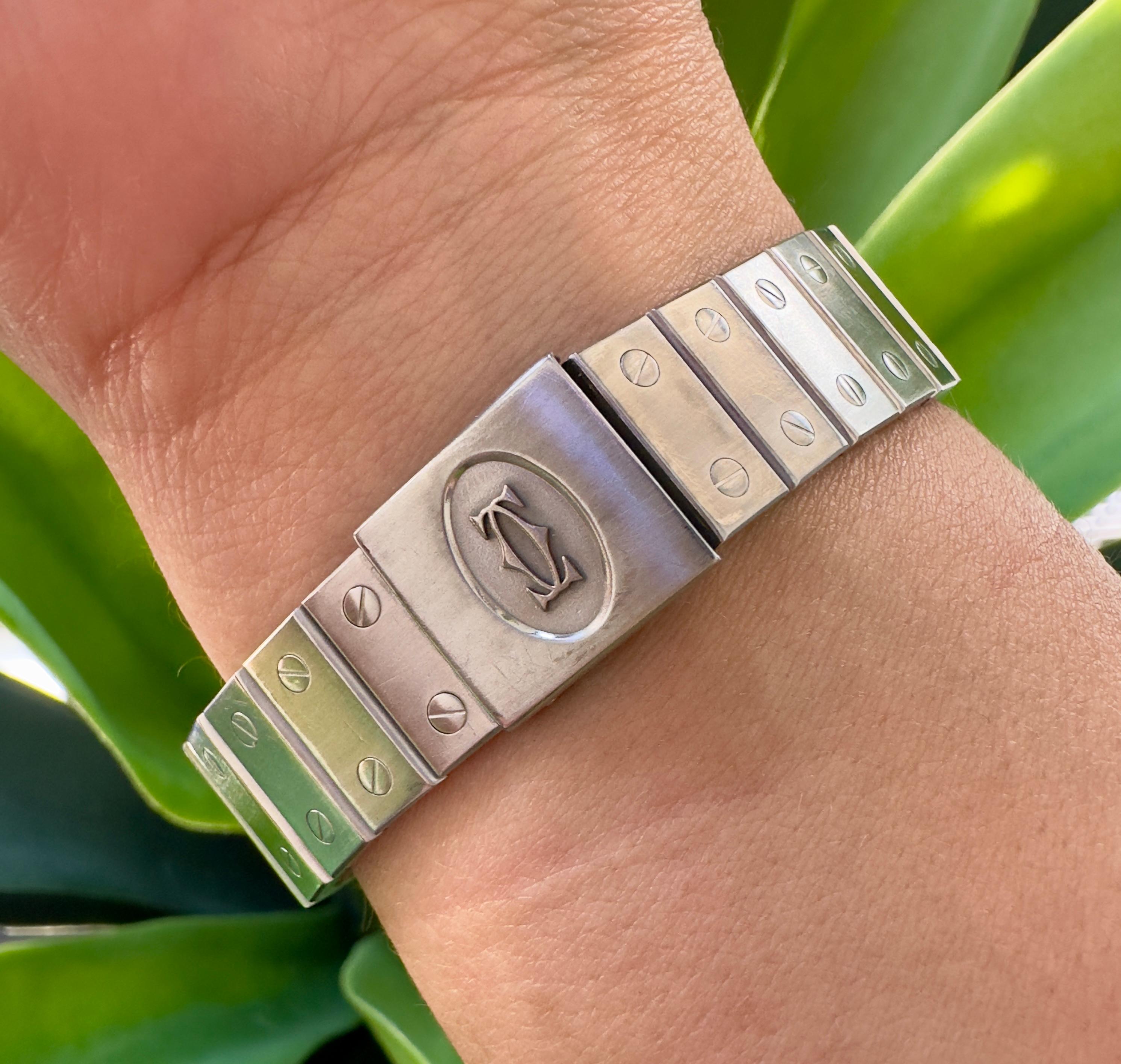 Cartier Santos Réf. 2960 Montre vintage en acier inoxydable en vente 1